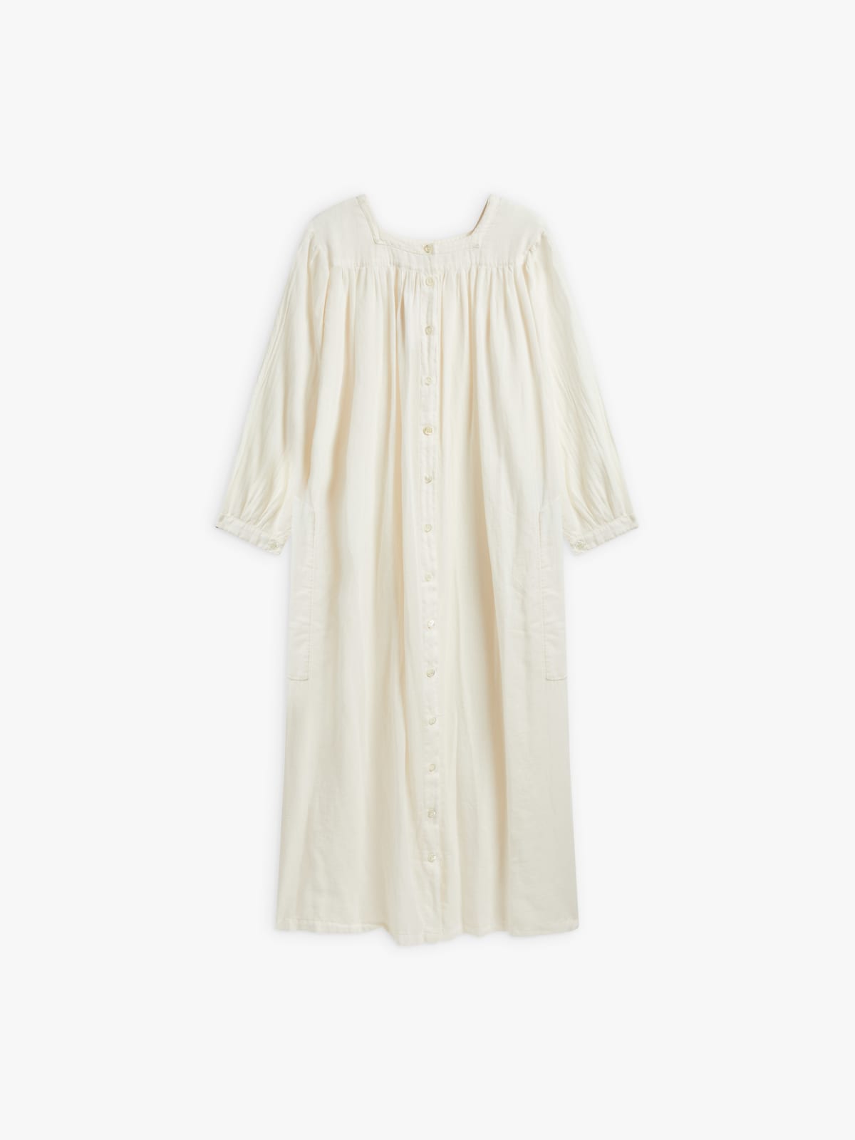 ecru cotton voile long Angus dress