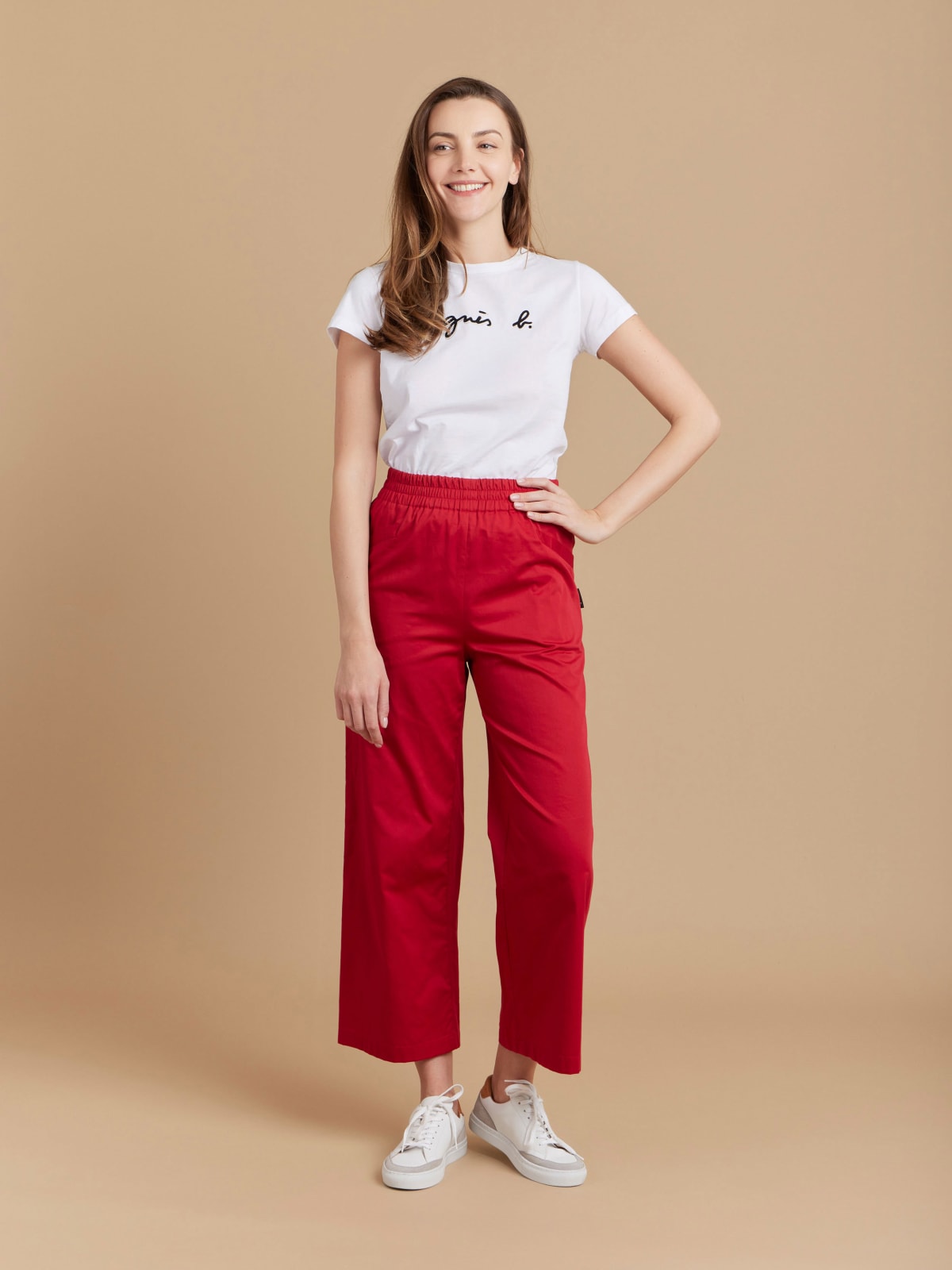 red cotton wide New Moulin trousers