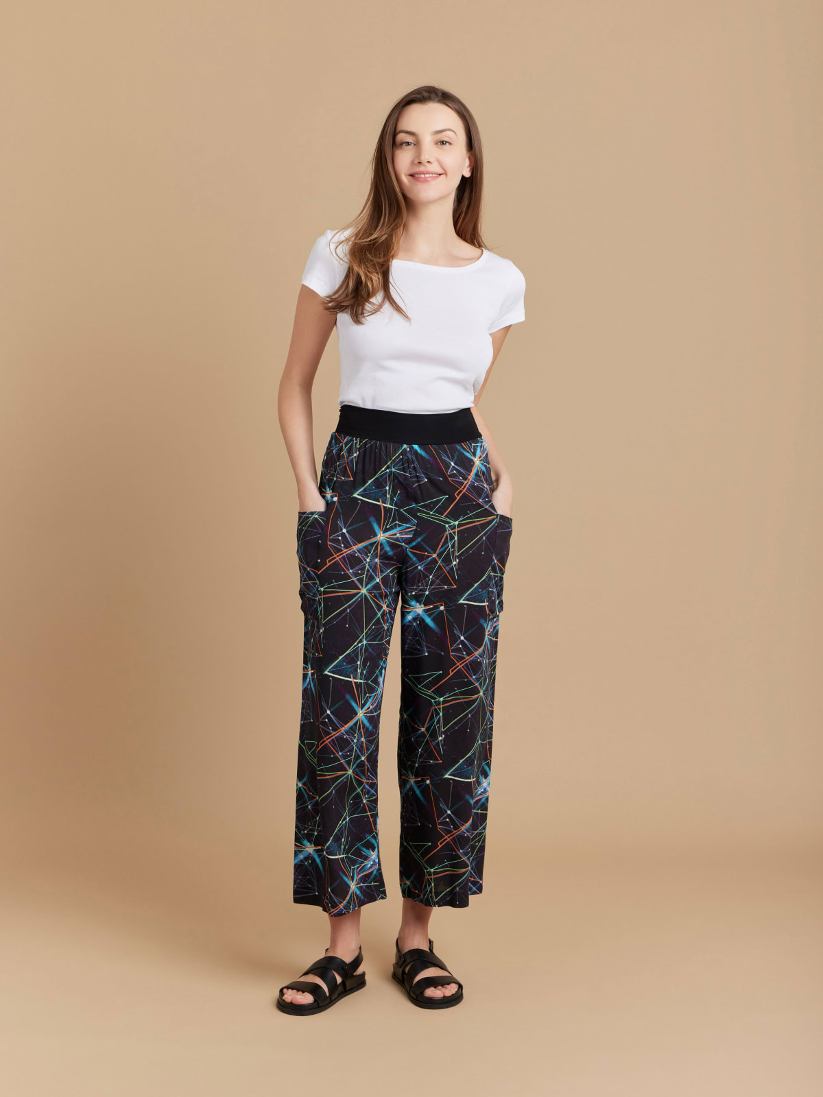 blue viscose cropped Mathis trousers artist Ikon