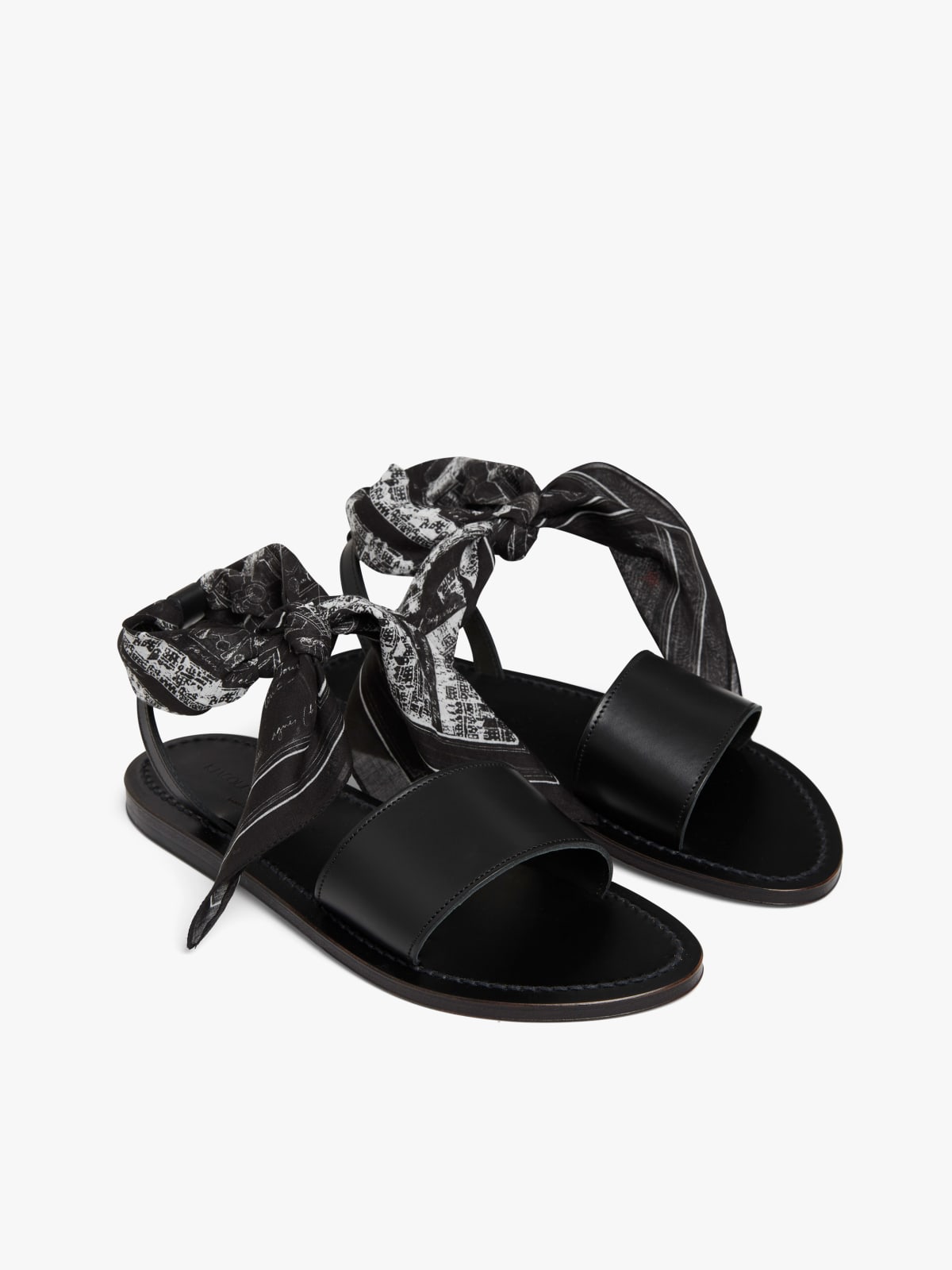 black leather agnès b. x K. Jacques Prométhée sandals