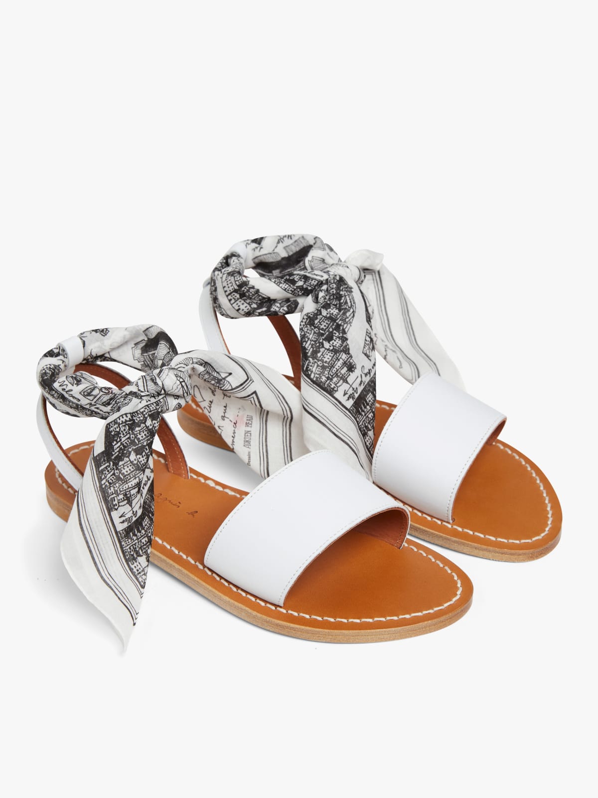 white leather Prométhée sandals K.Jacques pour agnès b.