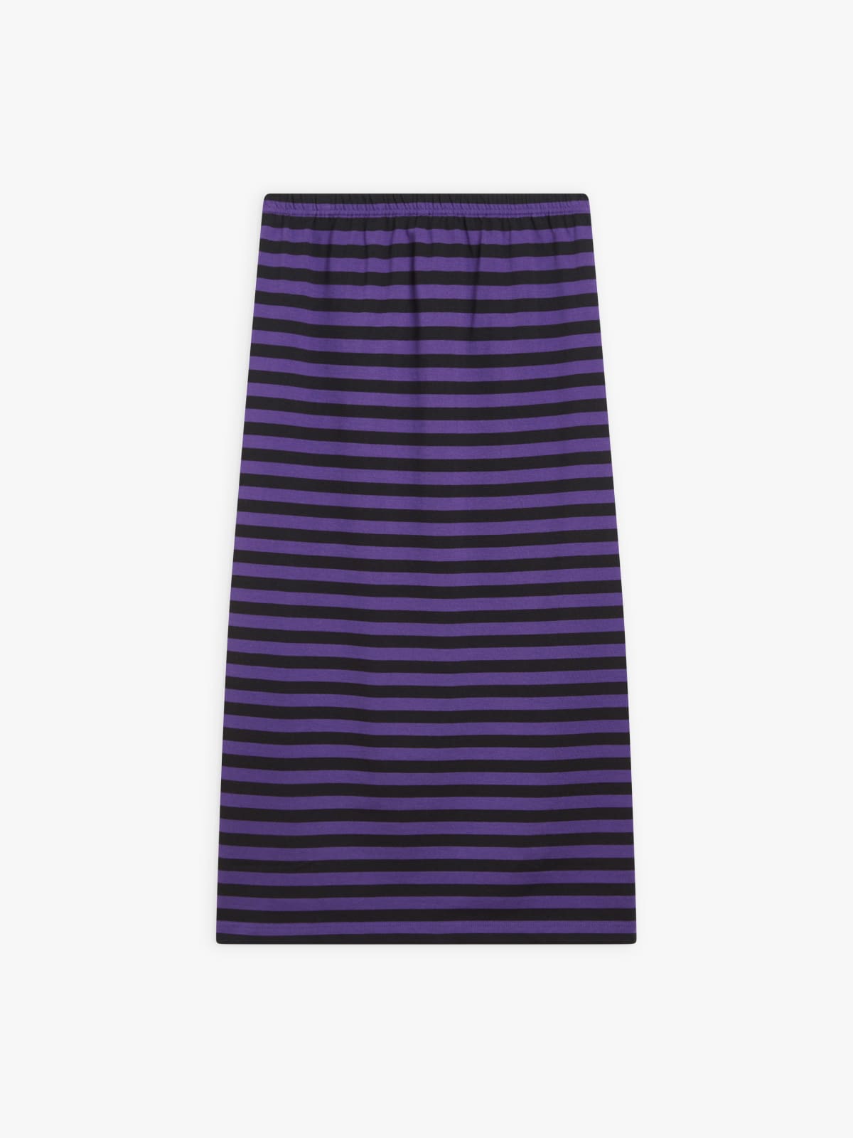black cotton striped slit Tuyau skirt
