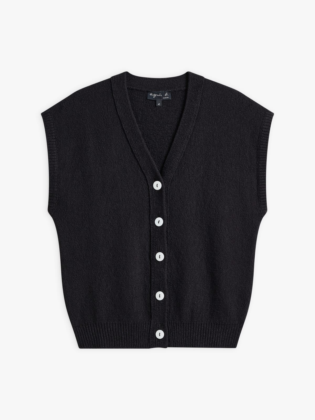 black cotton jersey cardigan 