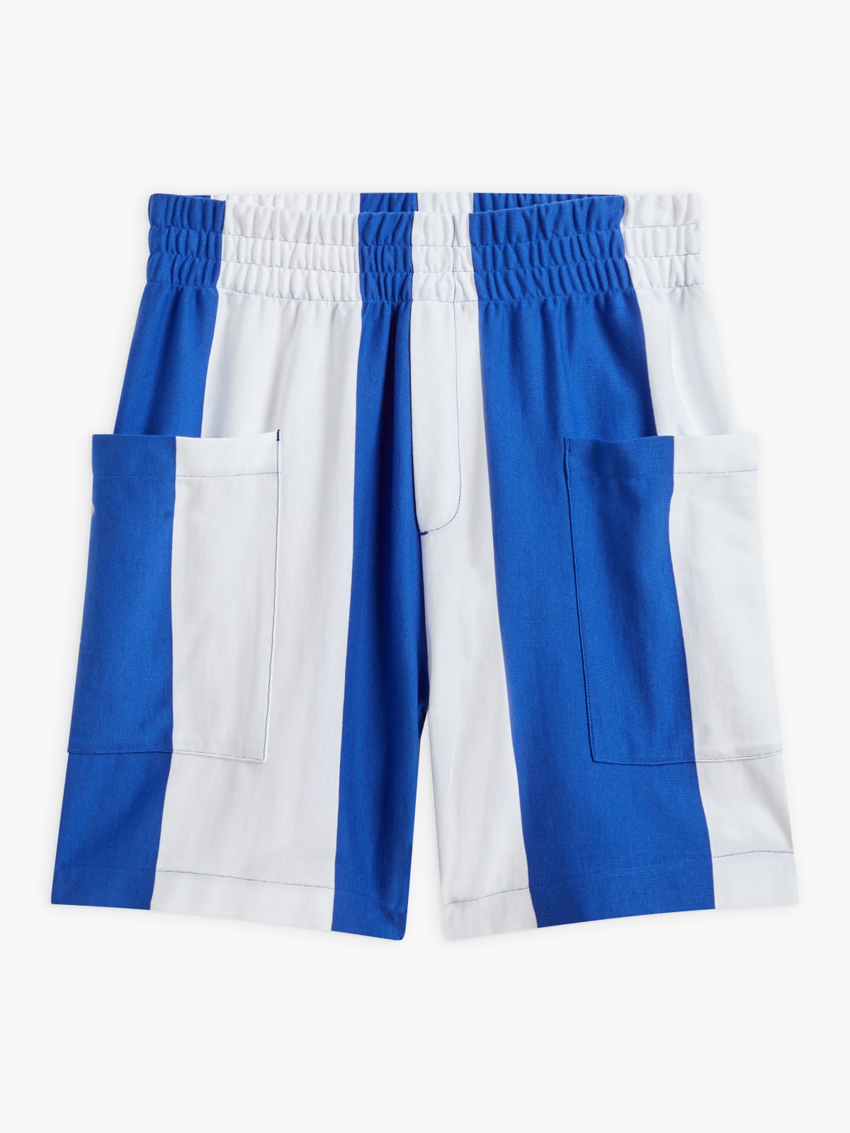 blue and white Zak striped cotton jersey shorts