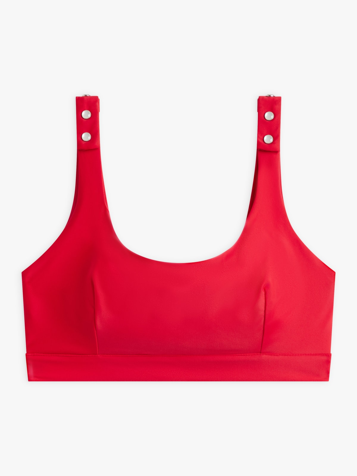 red polyamide snap buttons comfort bikini top