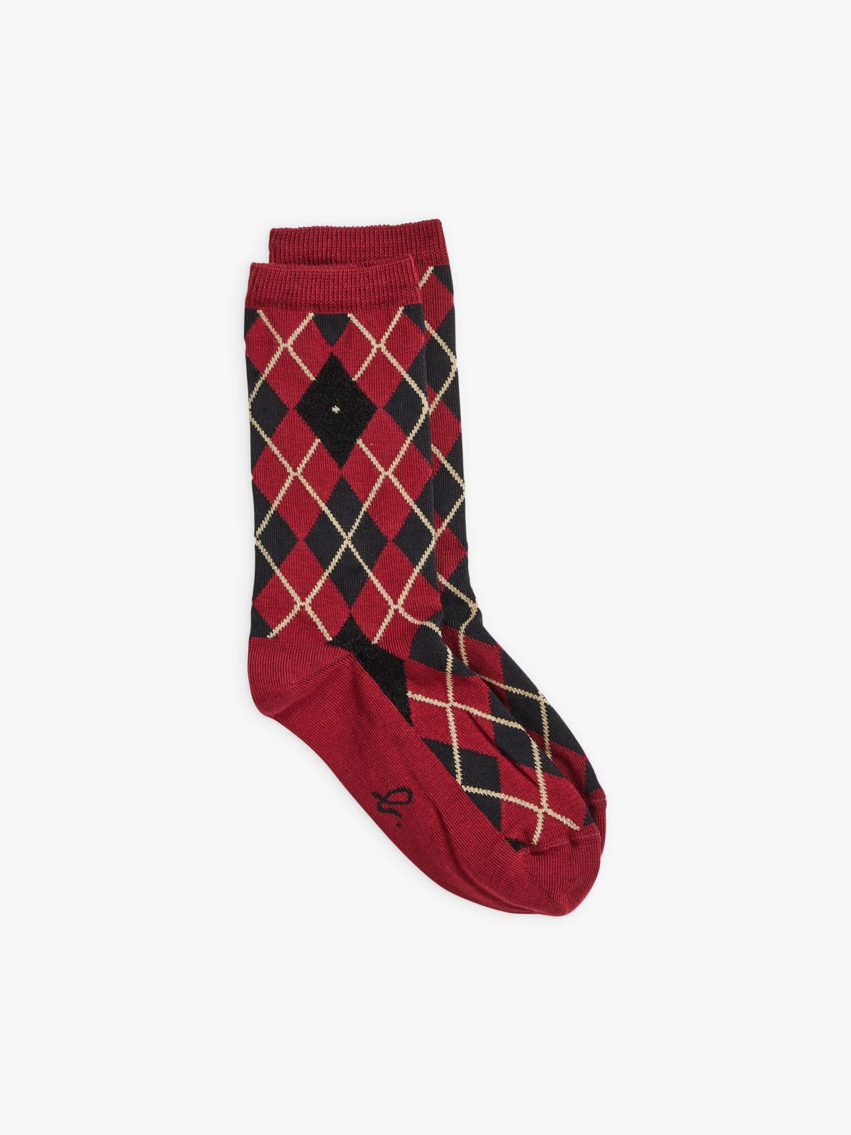 chaussettes Glasgow en coton rouge et marron