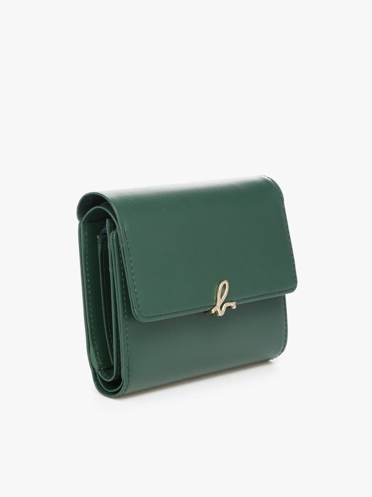 "b"  green leather coin purse image number 2