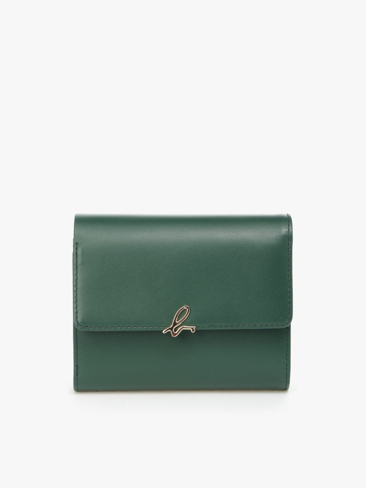 "b"  green leather coin purse