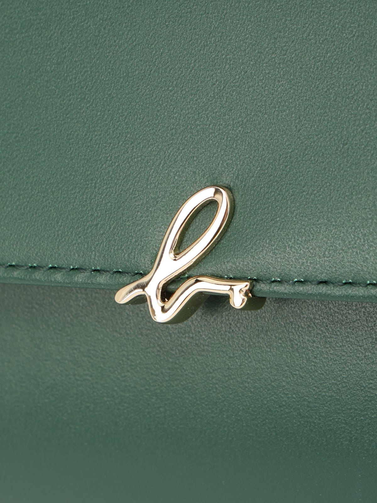 "b"  green leather coin purse image number 4