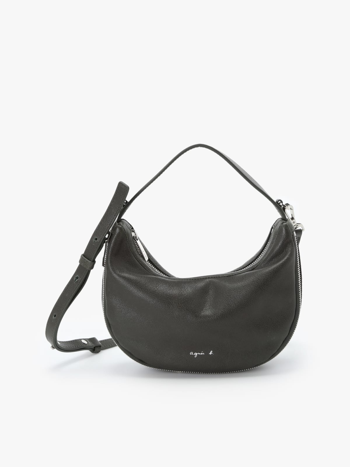 green oval leather handbag