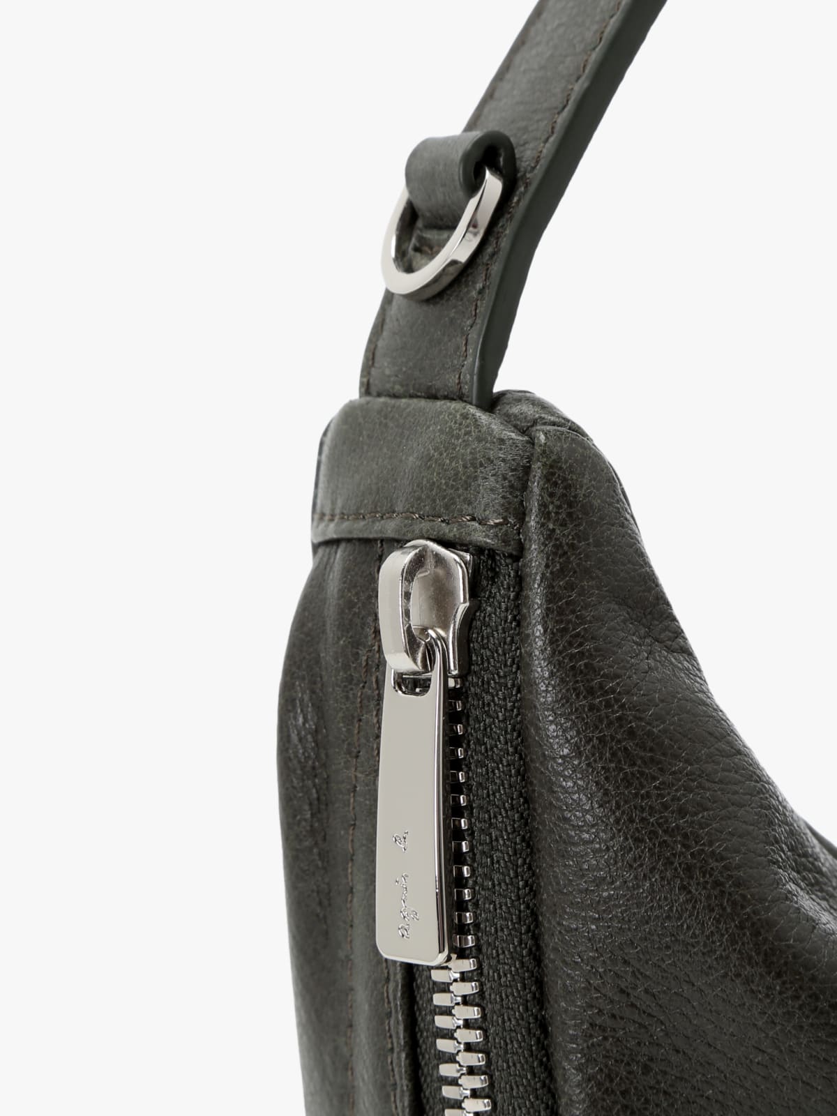 green oval leather handbag image number 5