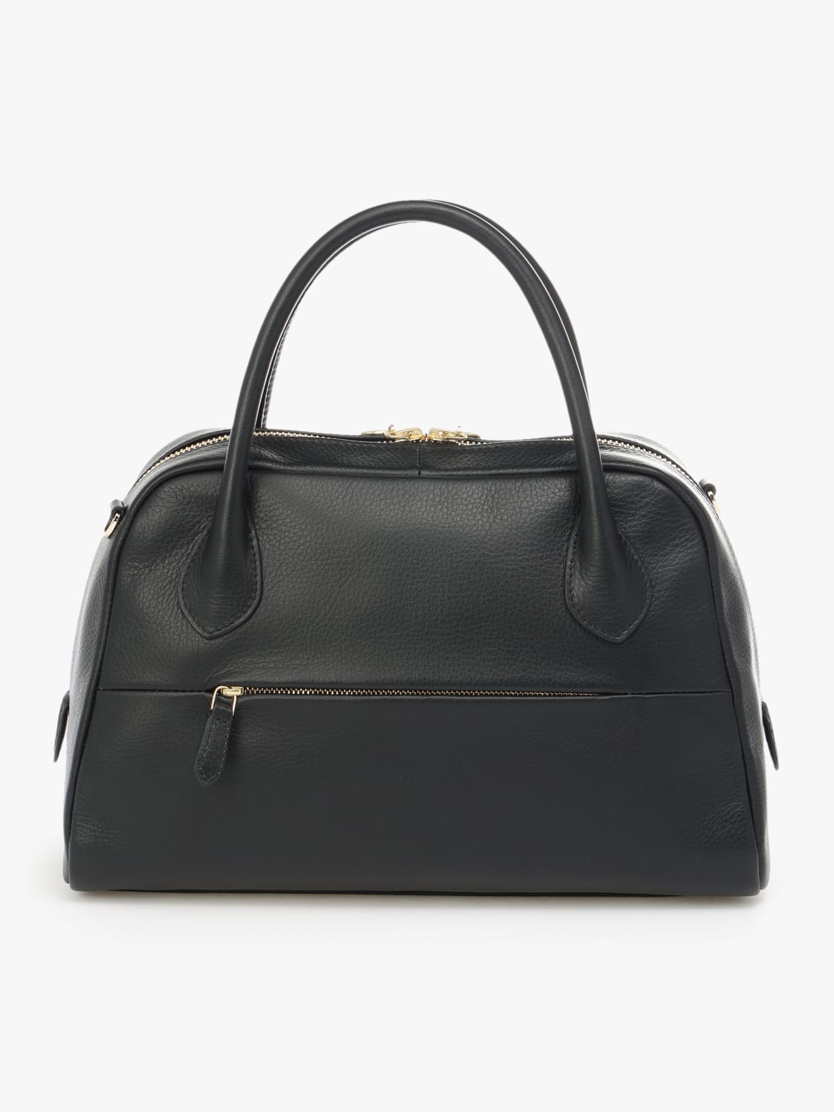 black leather Boston bag image number 1