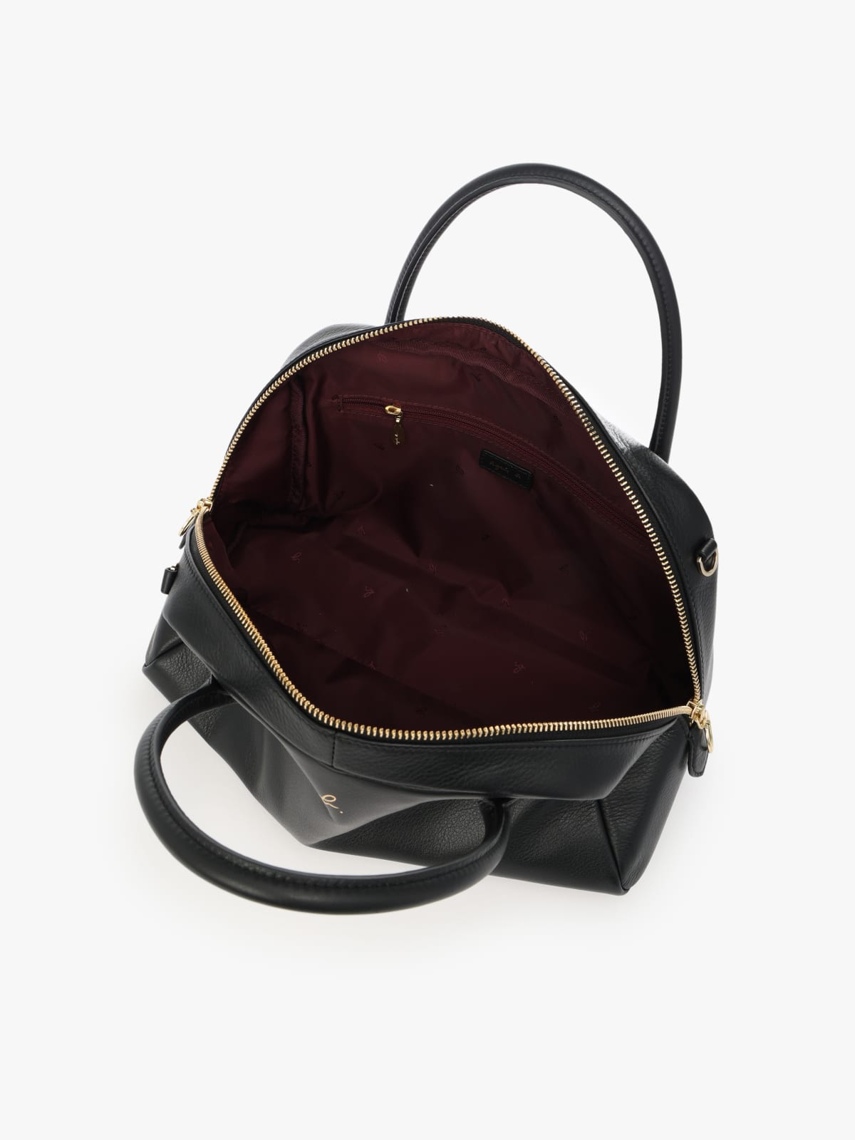 black leather Boston bag image number 5