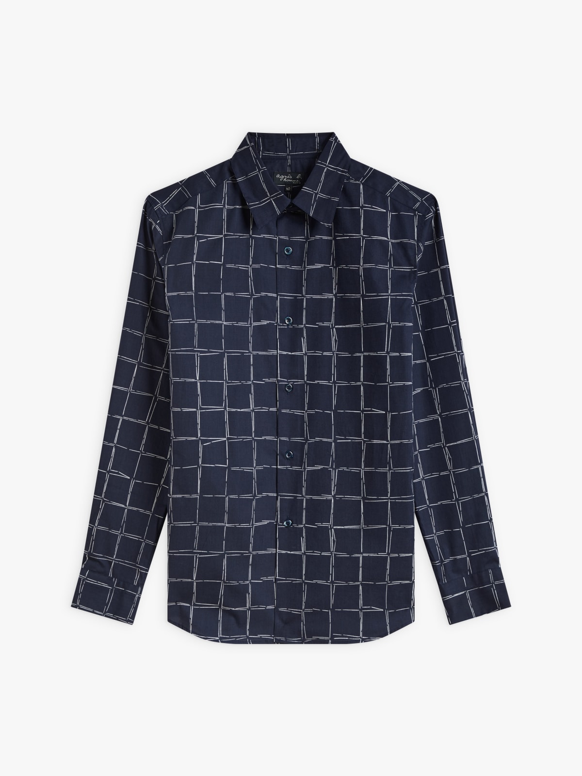 blue cotton geometric drawing Thomas shirt