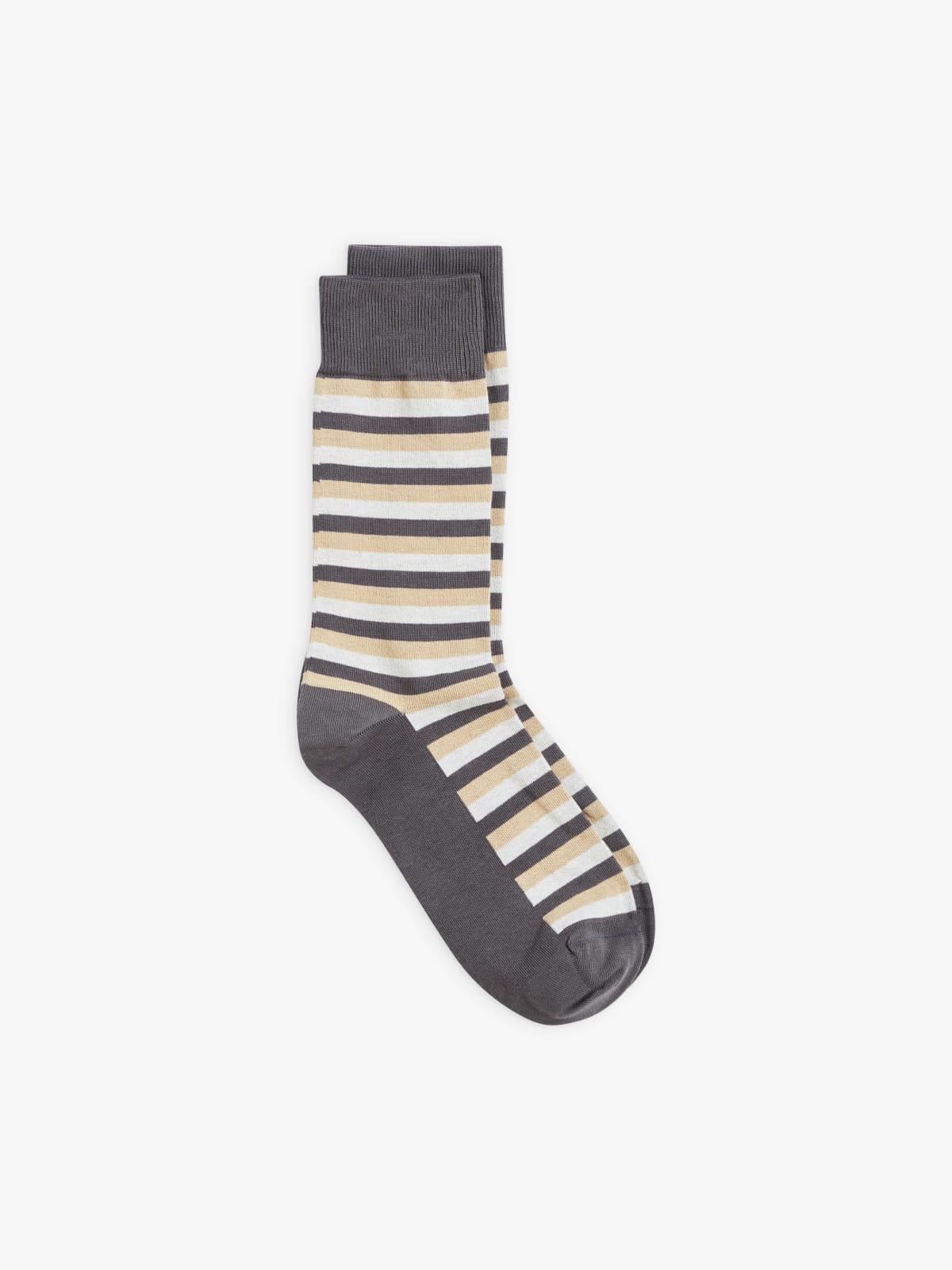 chaussettes Lary Stripes en coton gris