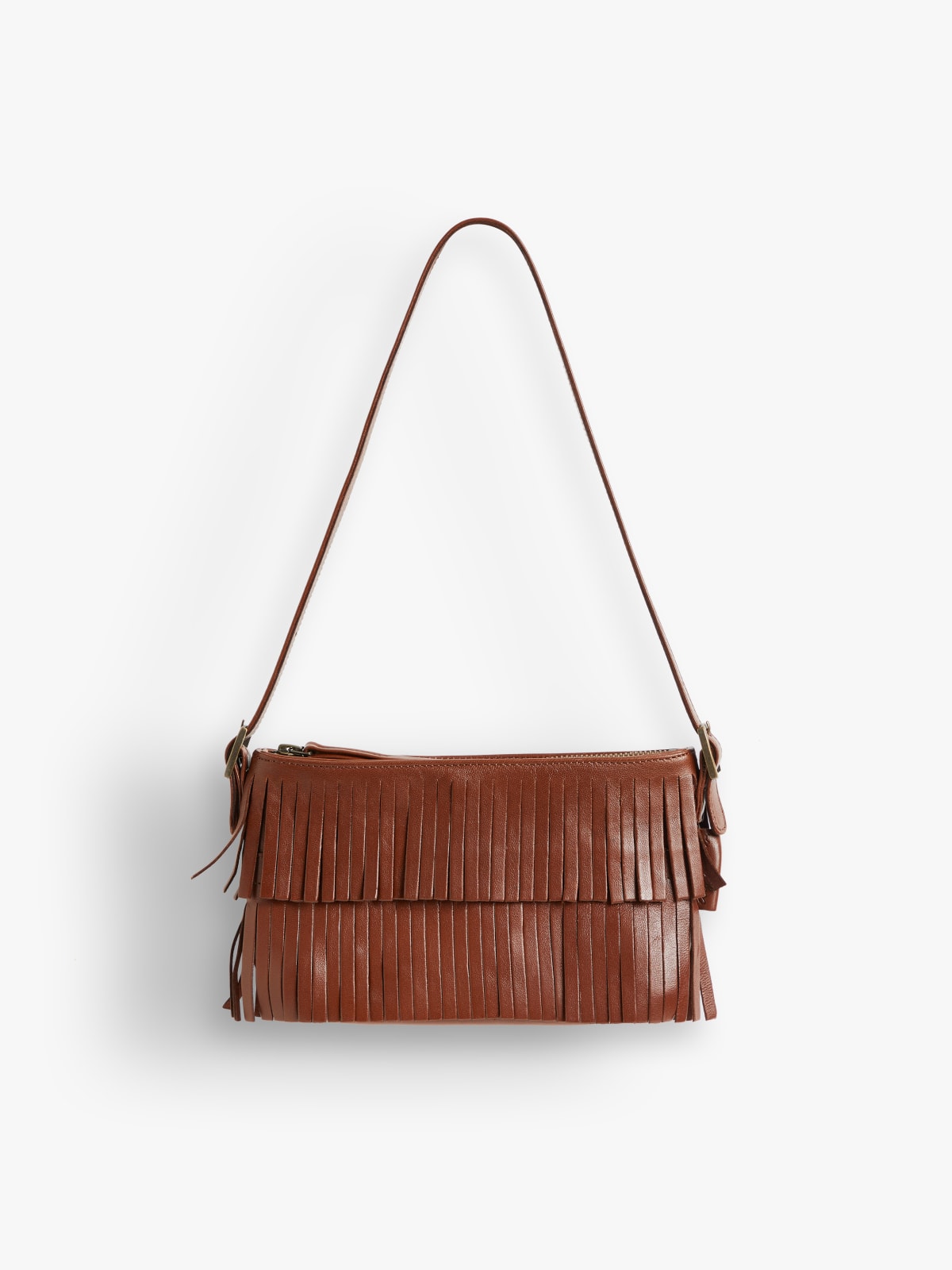 brown leather Carmen clutch