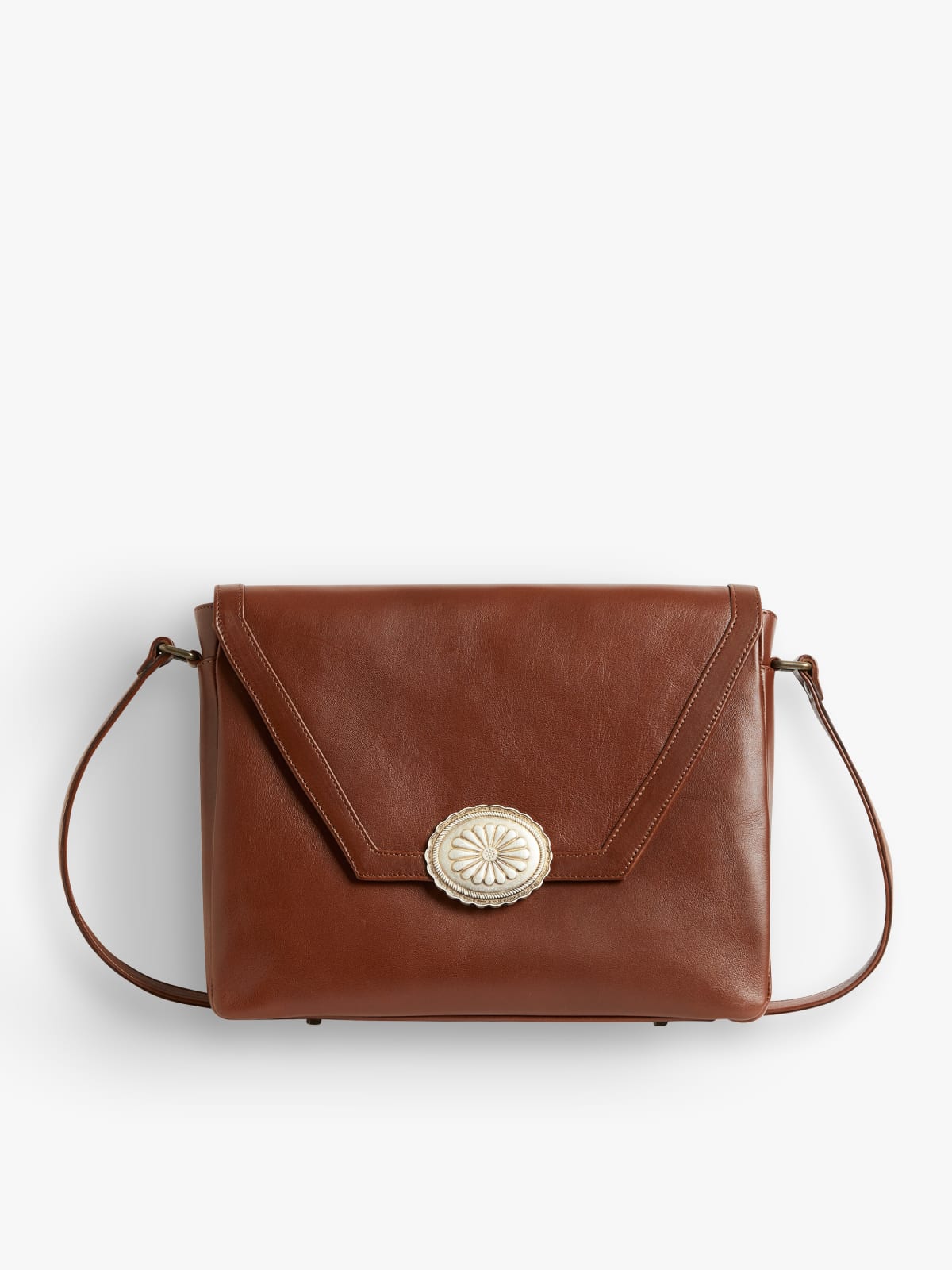 brown plonge lambskin Dakota messenger bag