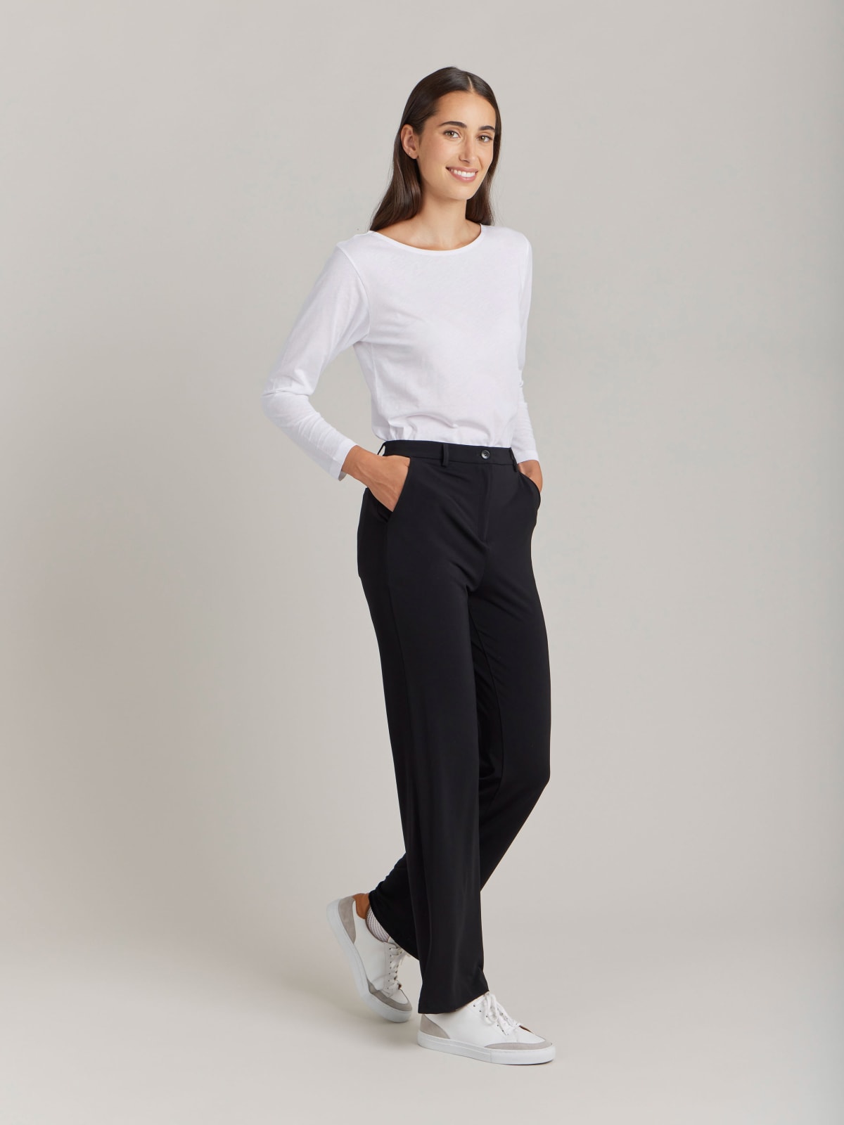 black crêpe jersey Boy trousers 