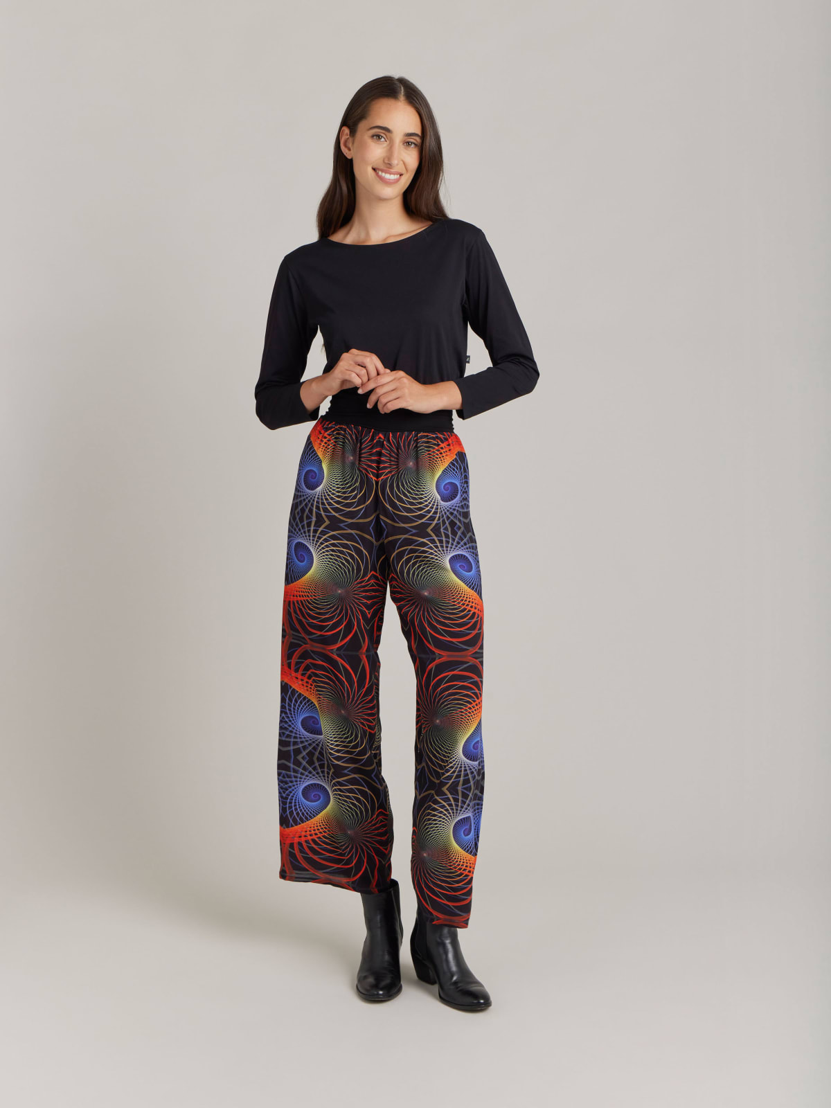 viscose-printed pants by artist Ikon