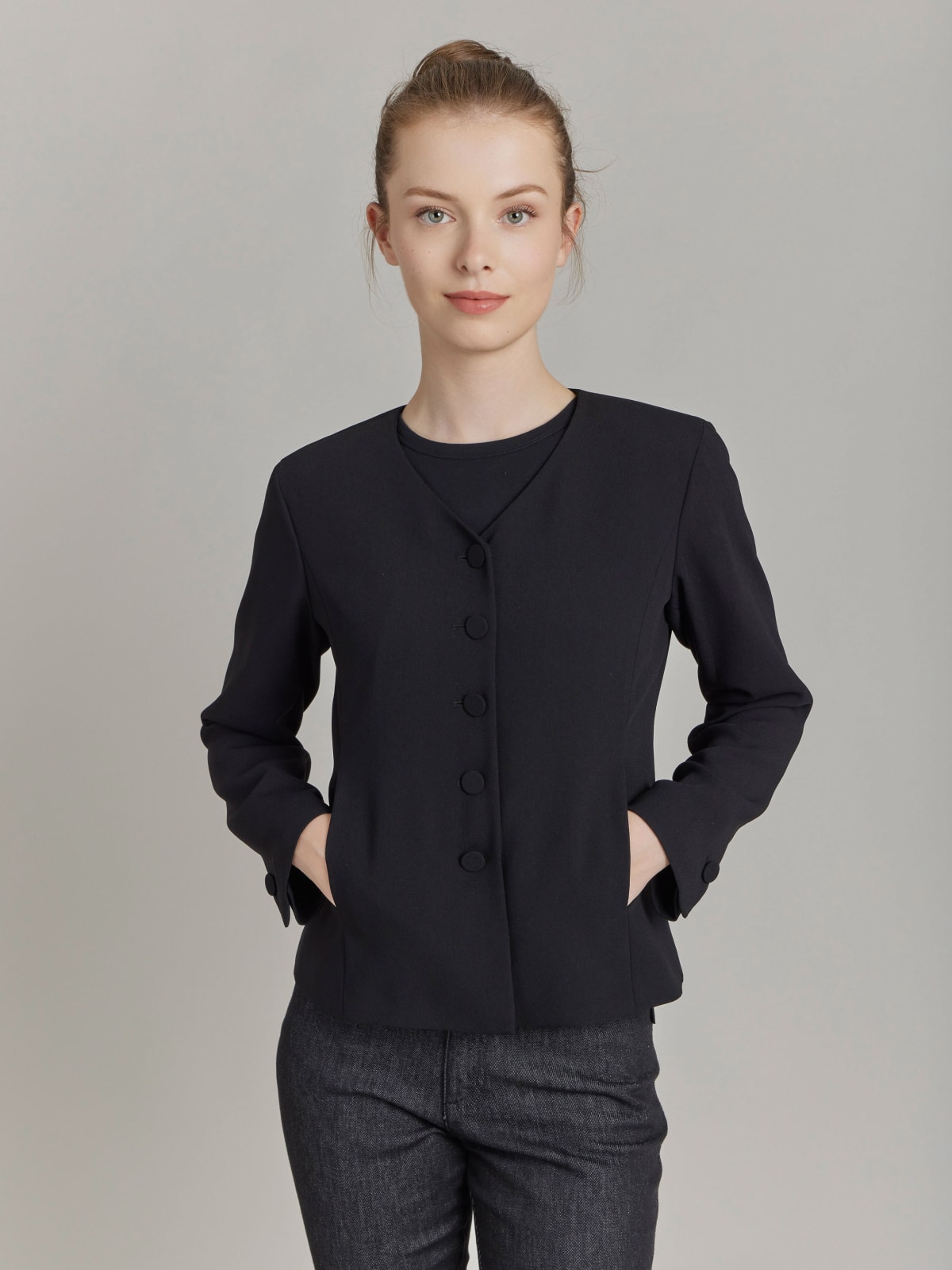 black polyester jacket