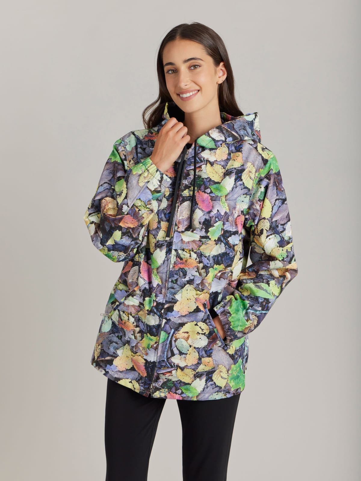 cotton Werni leaf print parka