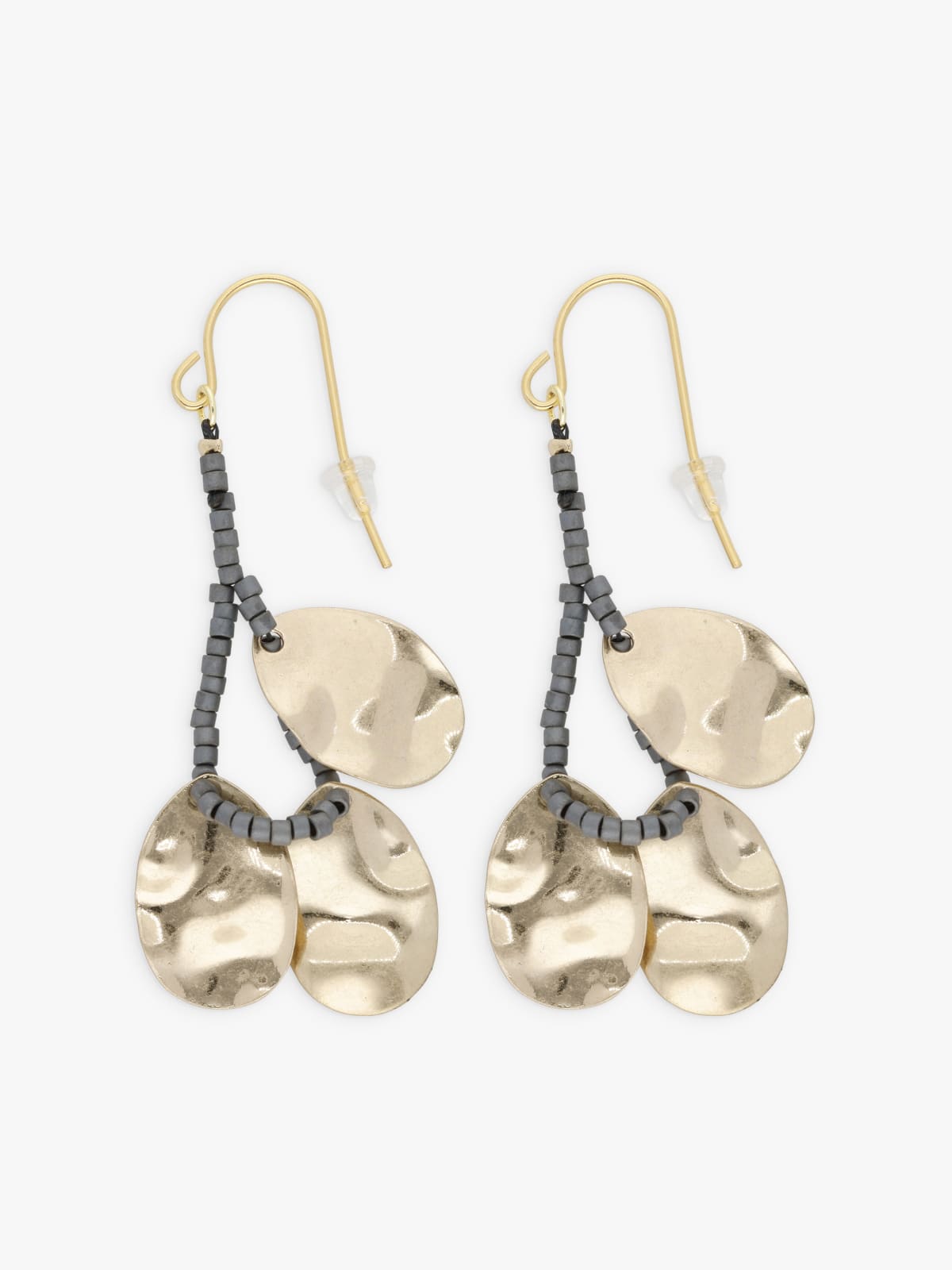 grey glass bead Ombeline earrings