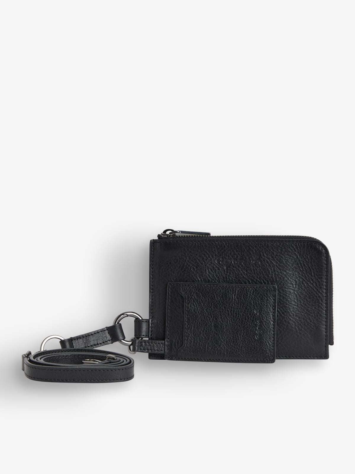 Porte passeport Scott en cuir noir