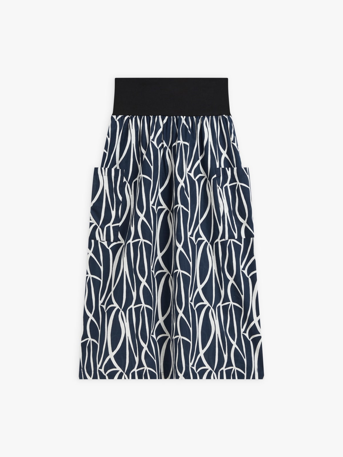 blue cotton geometric print Matis skirt