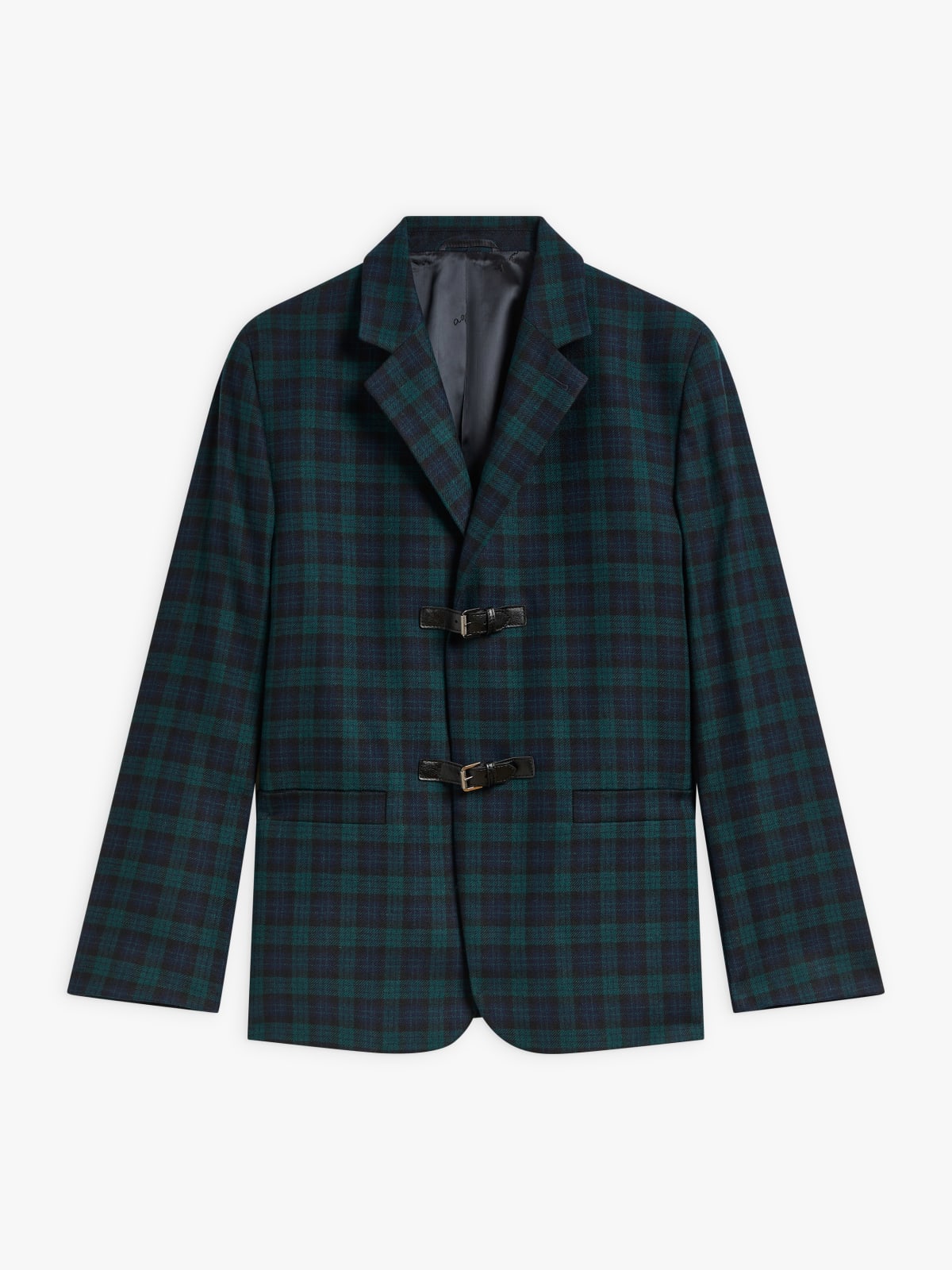 green wool checked jacket