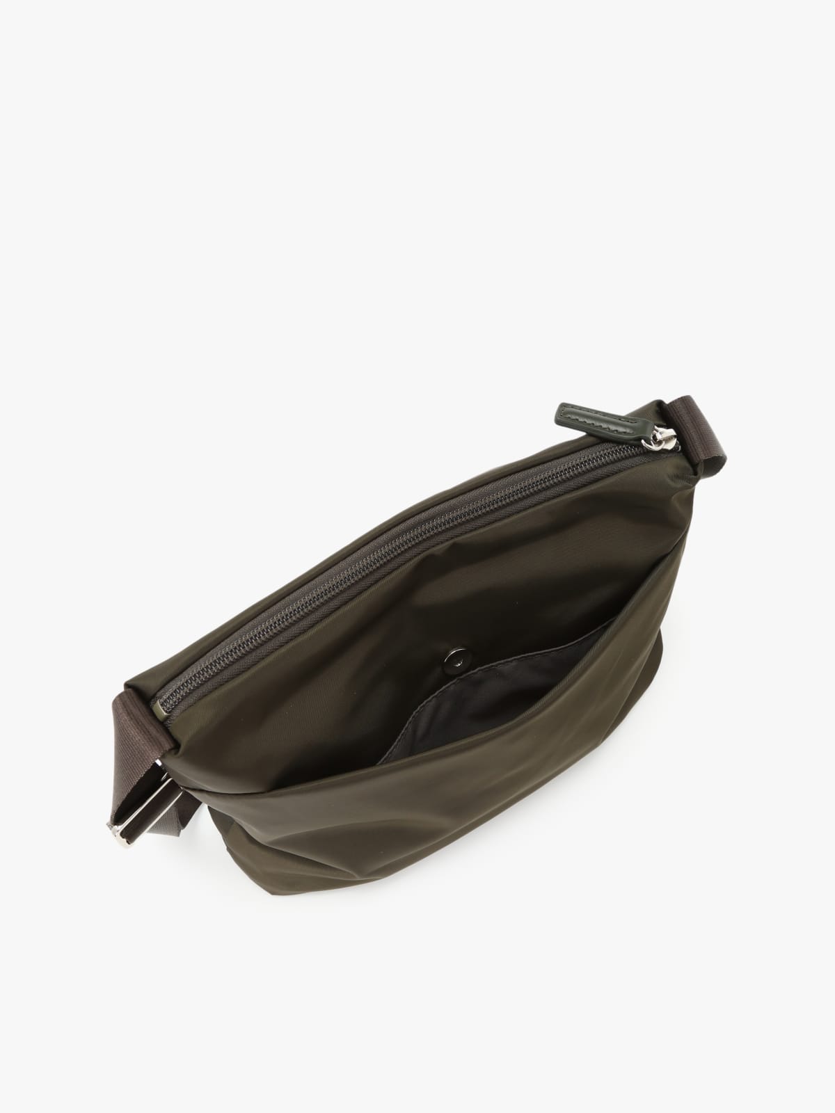green nylon zipped shoulder bag image number 5