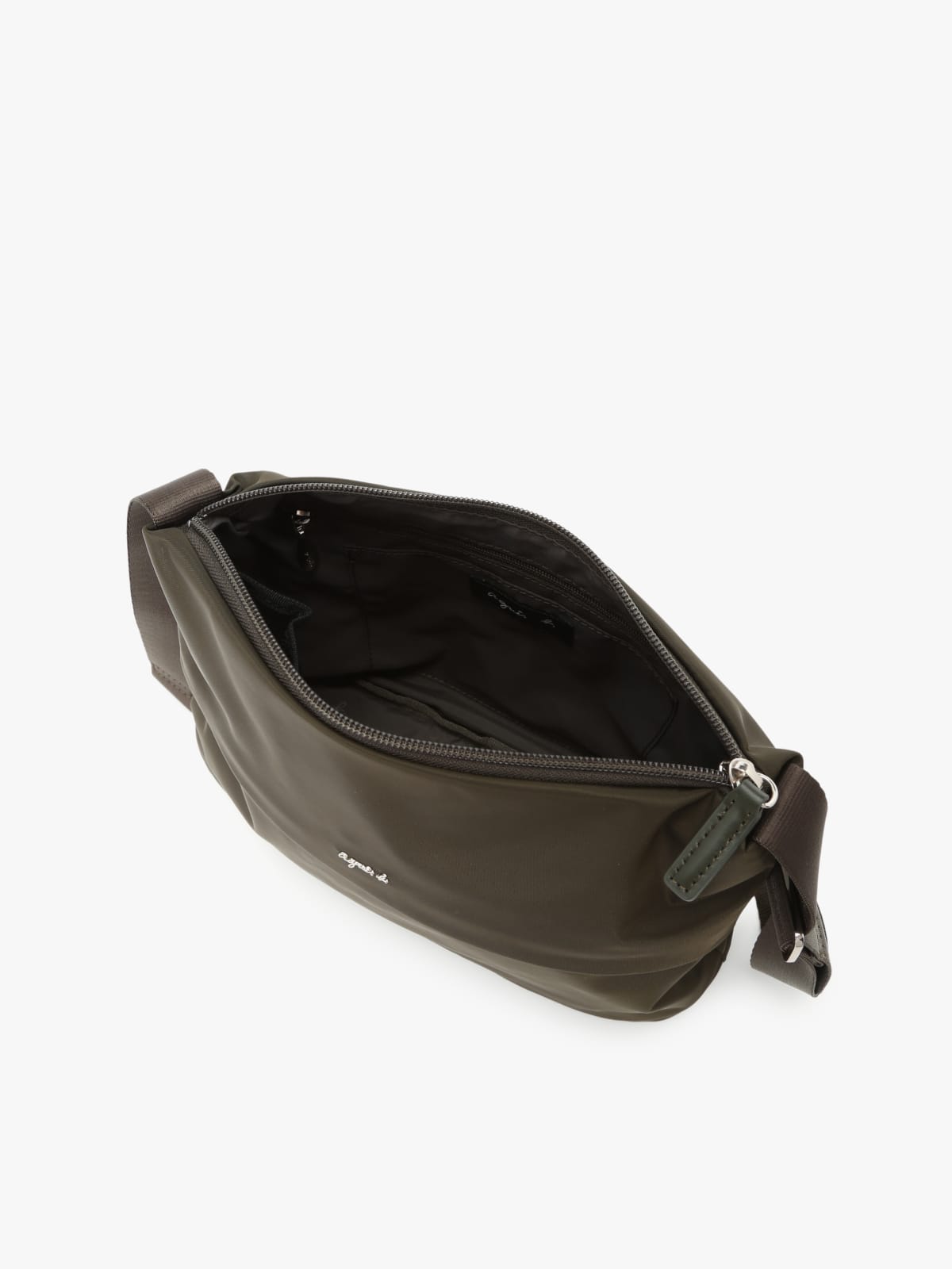 green nylon zipped shoulder bag image number 6