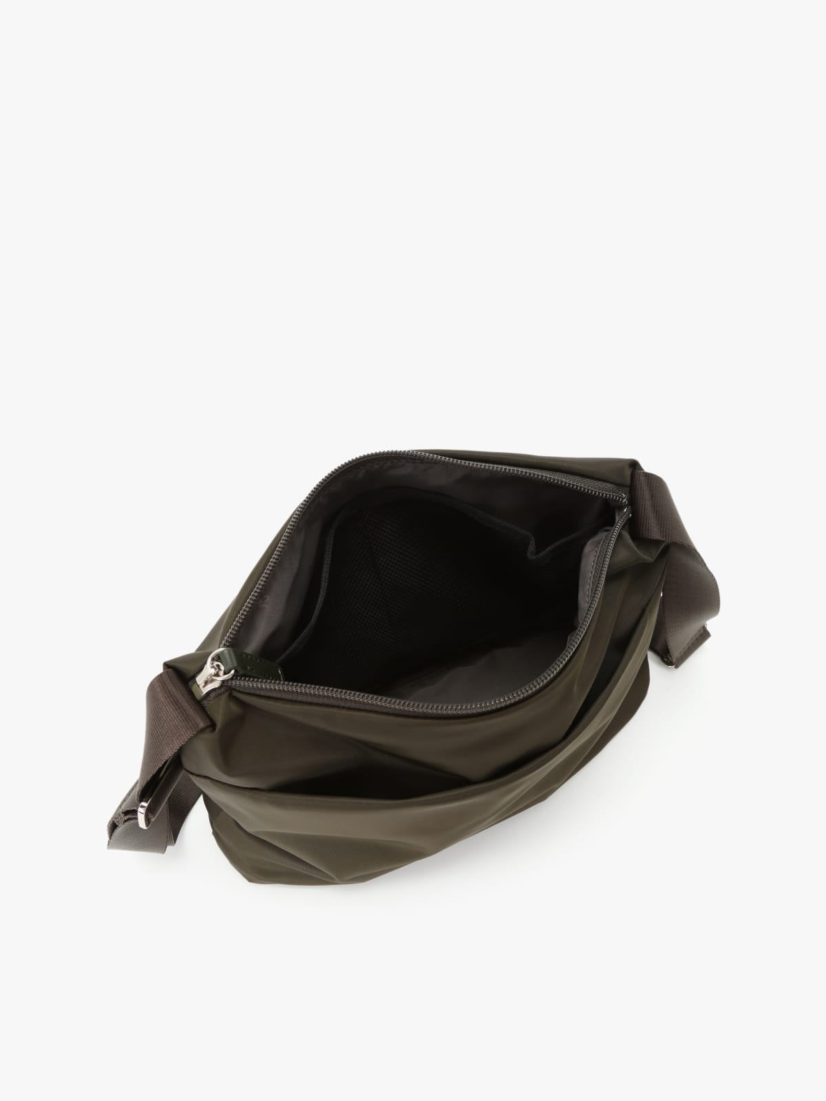 green nylon zipped shoulder bag image number 7