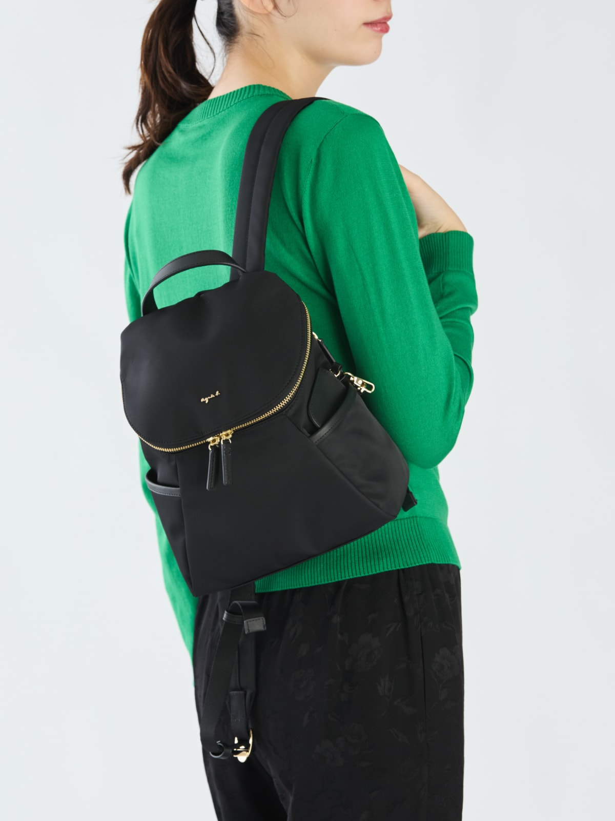 black nylon backpack 