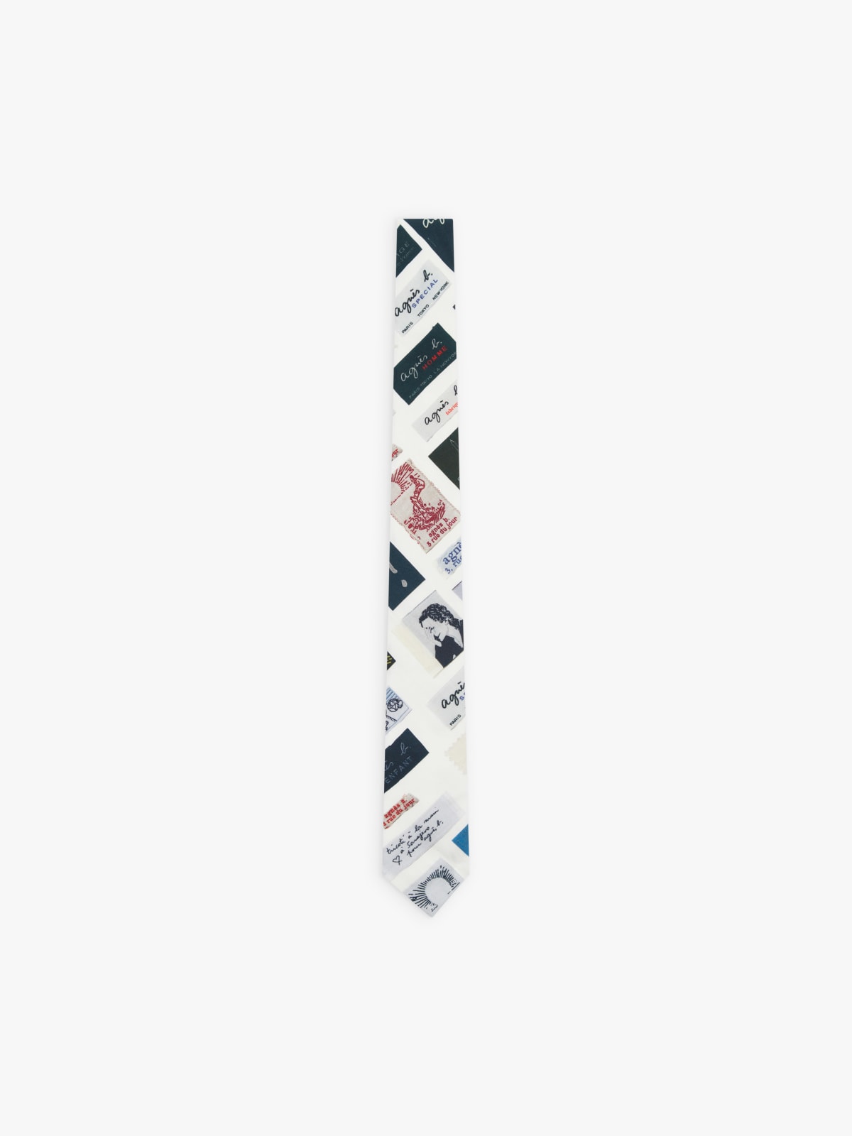 white cotton printed motifs Label tie