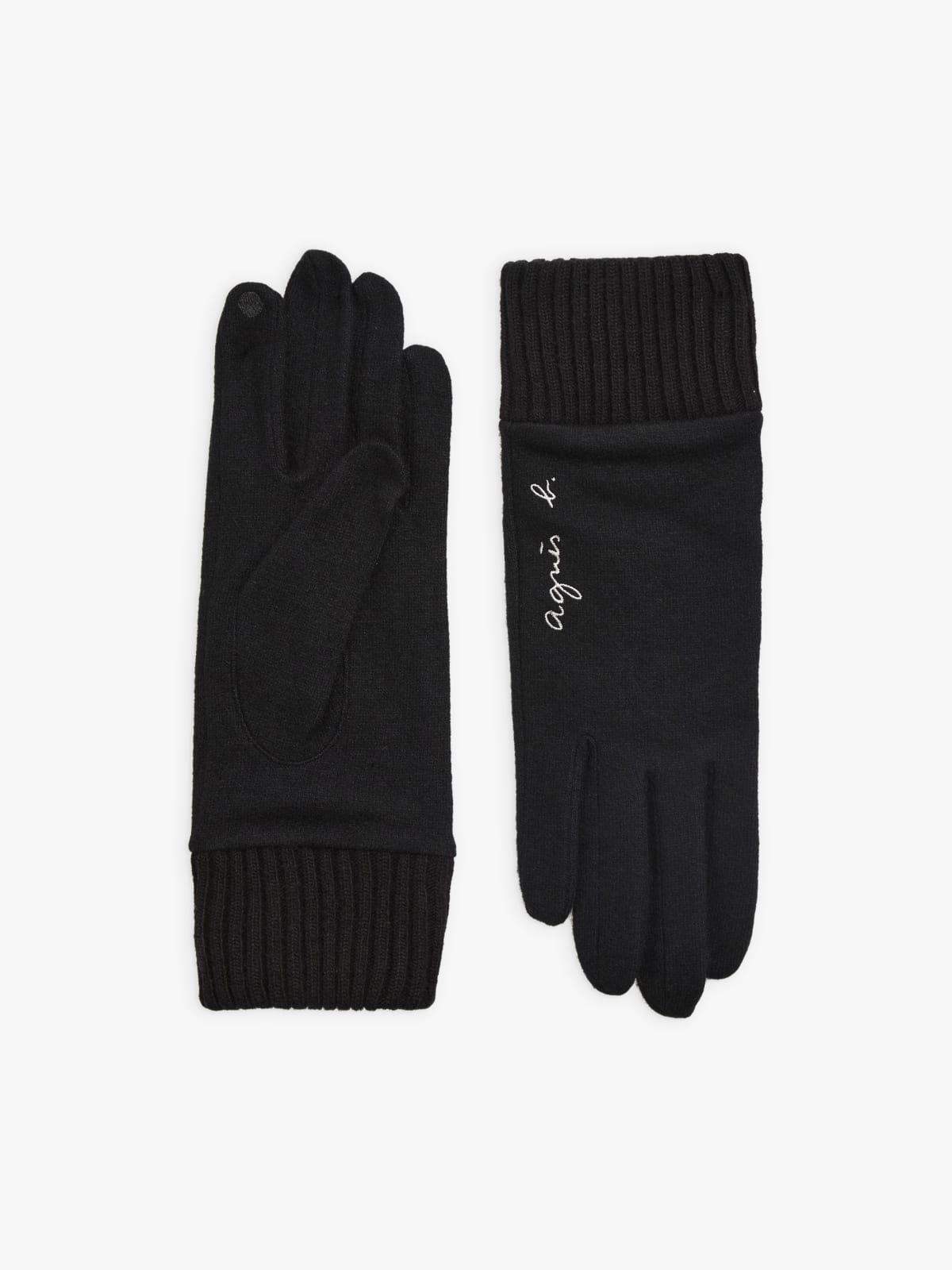 black wool Flèche gloves 