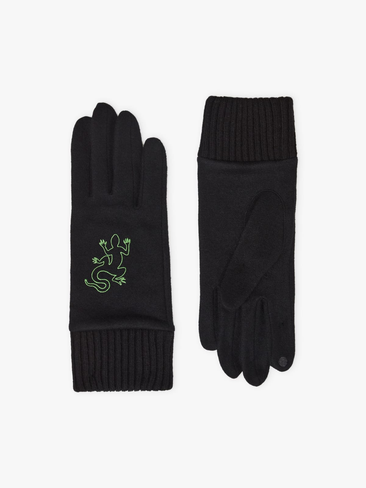 black wool neon Lezi gloves 