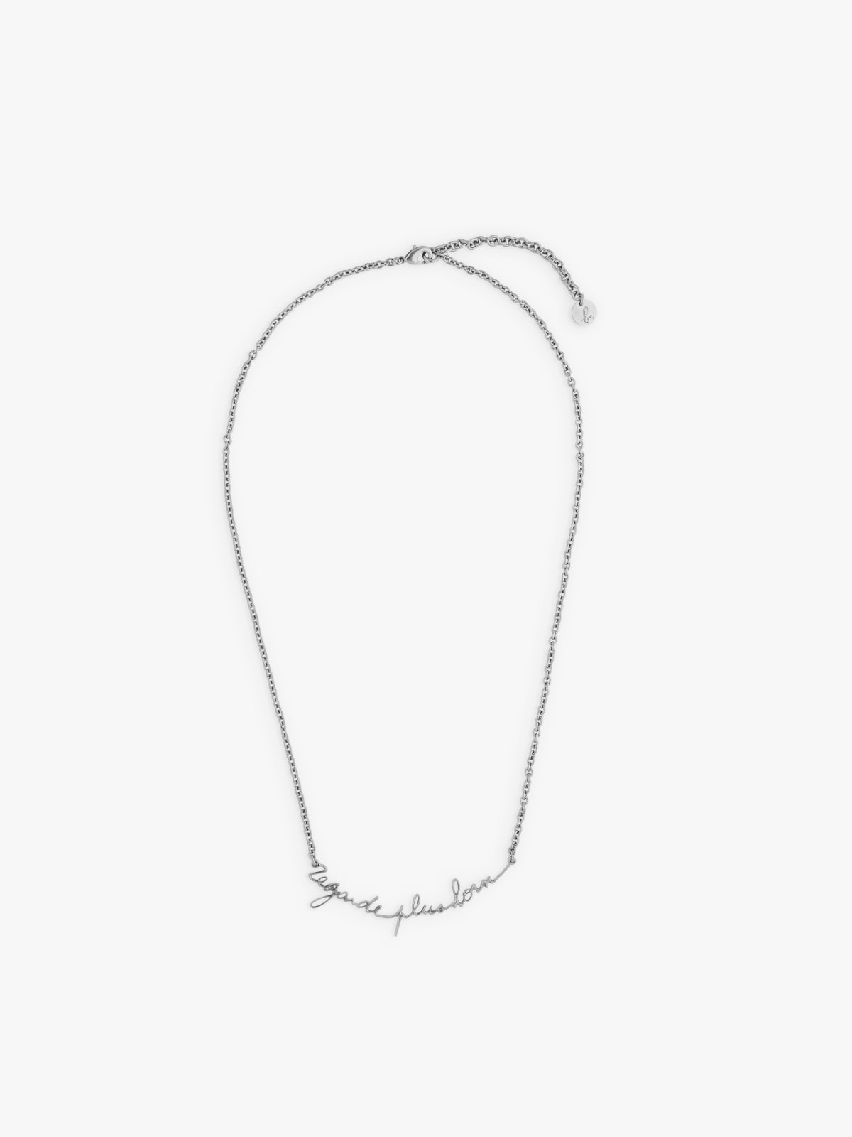 silver brass Regarde plus loin necklace