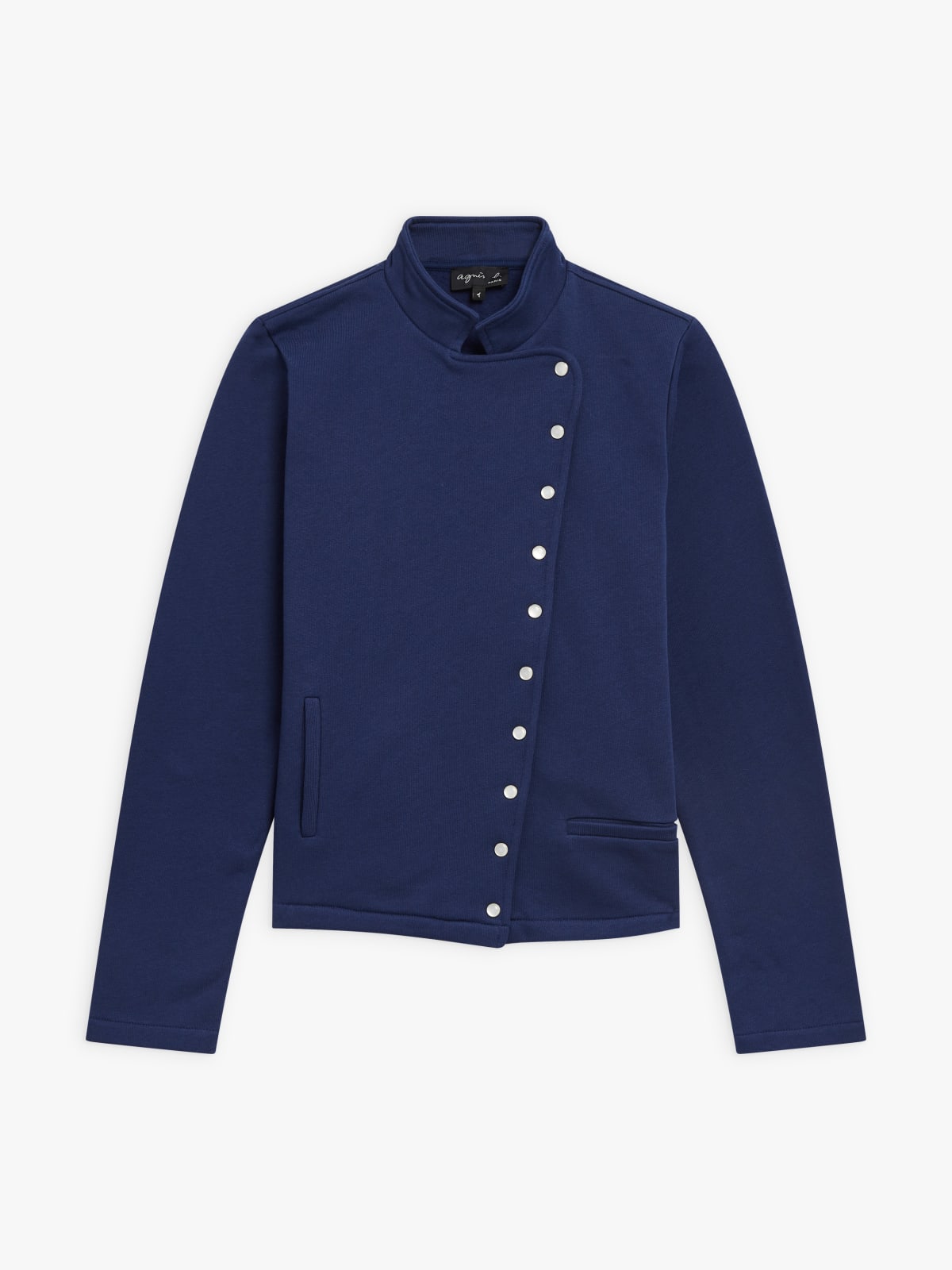 blouson Fifre pressions en molleton de coton bleu saint malo