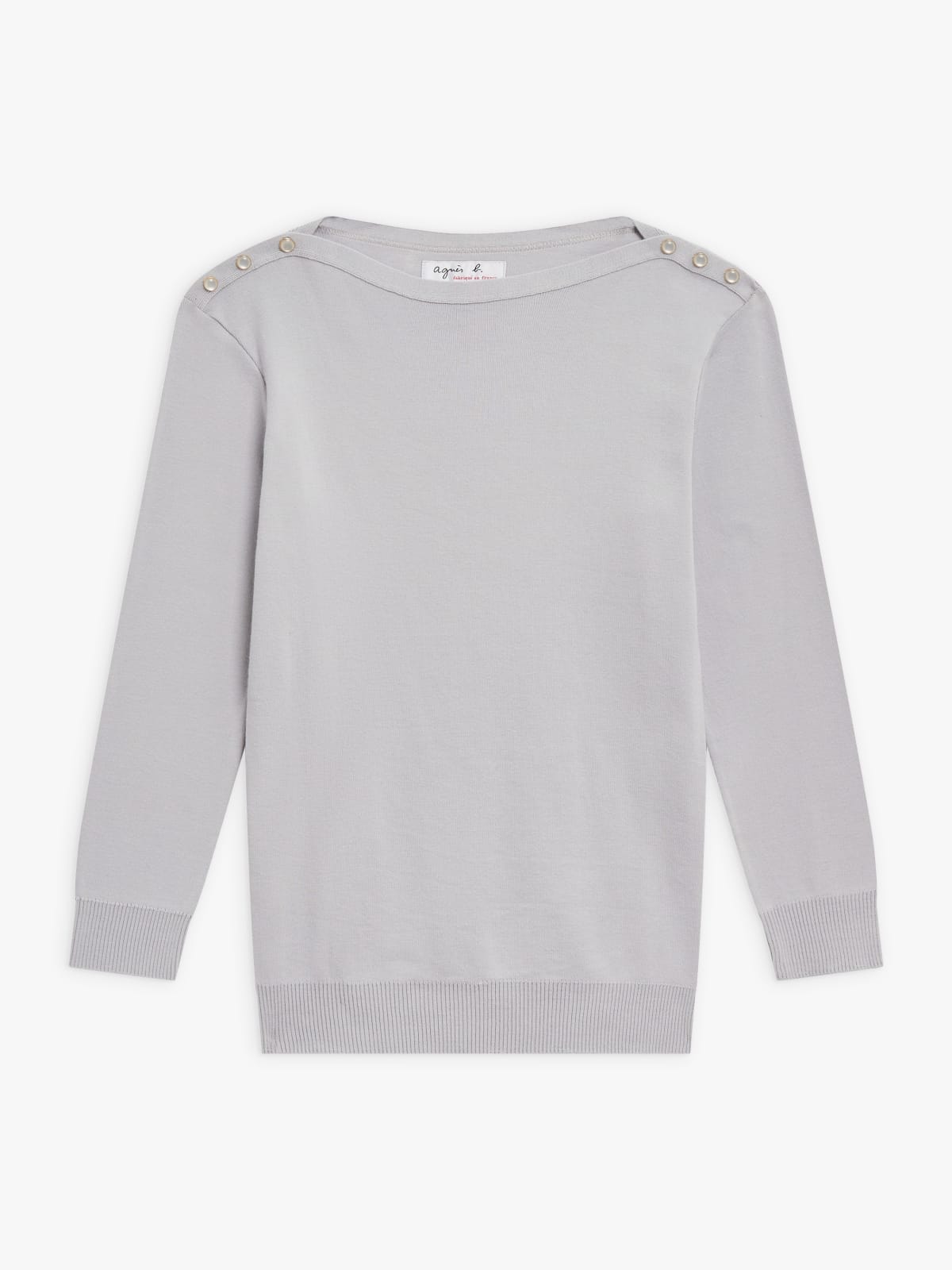 pull Badiane en maille de coton bleu gris orion 