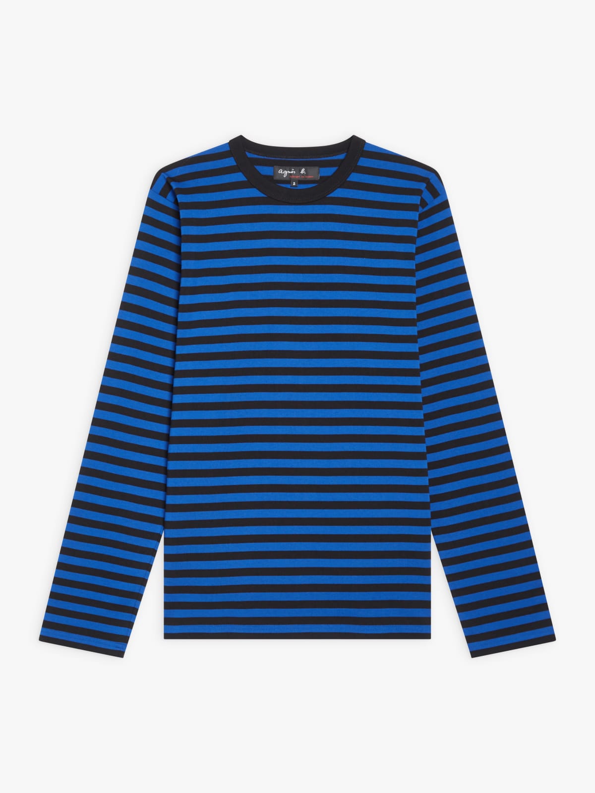 black and blue cotton jersey striped Mark t-shirt