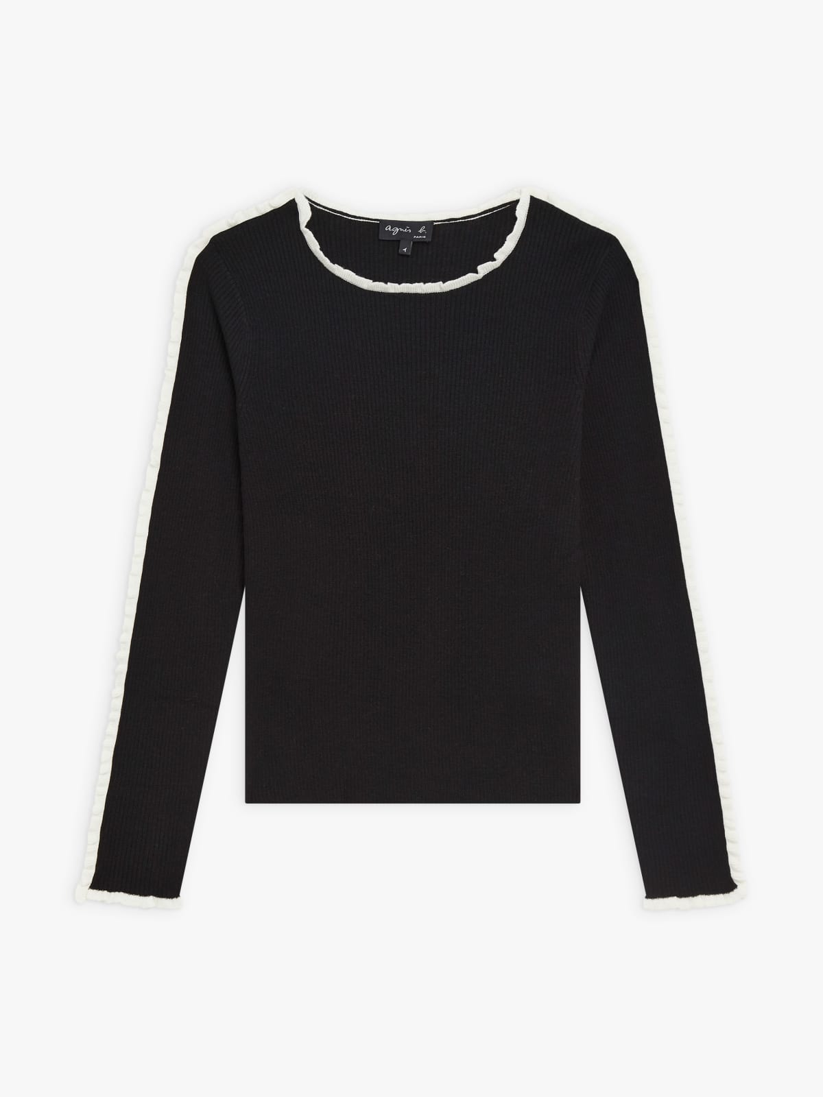 black wool ribbed Rigolo jumper