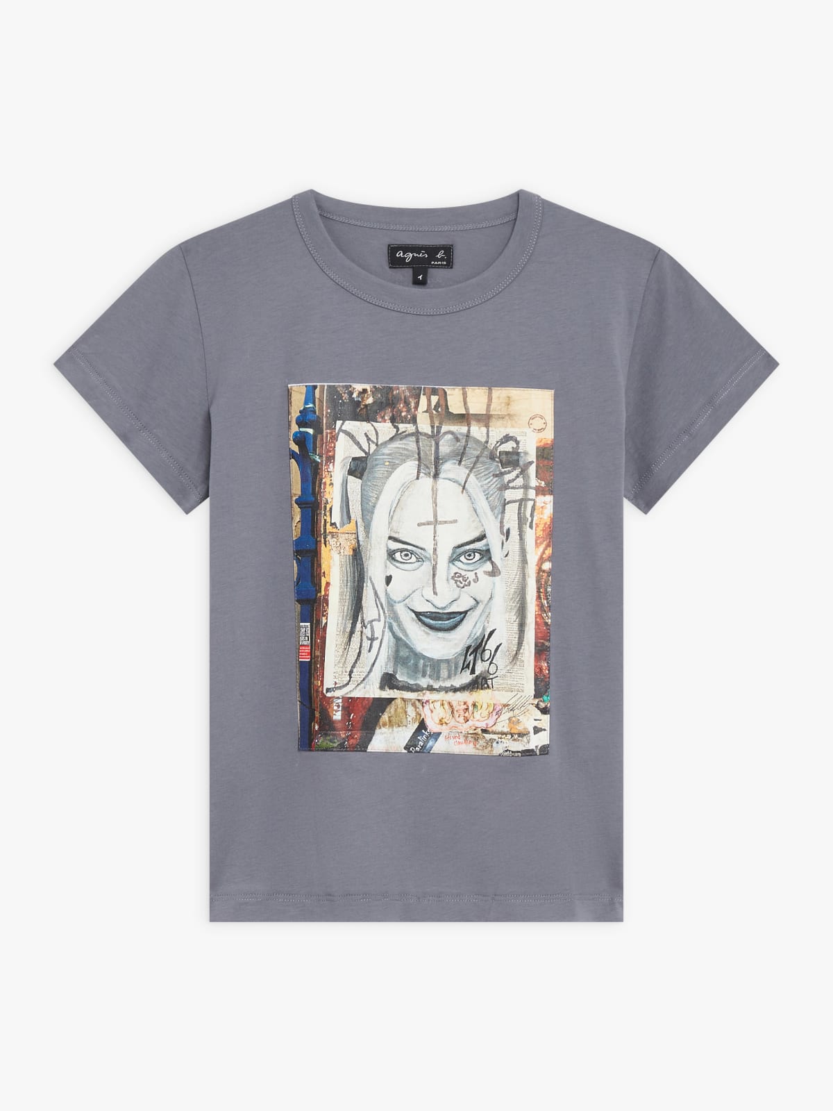 t-shirt Brando en jersey de coton sérigraphié gris tôle