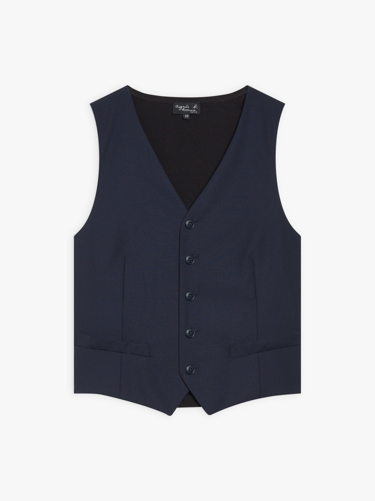 gilet en toile de laine bleu soir