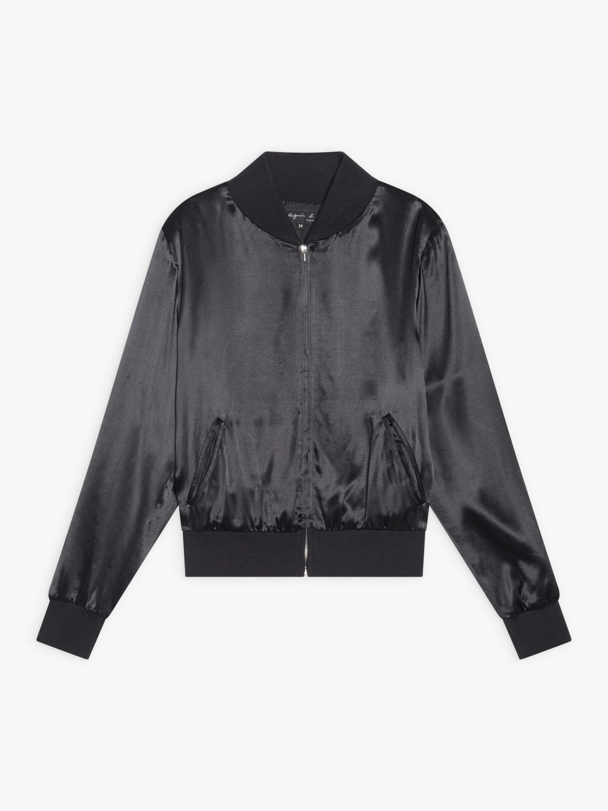 blouson en satin noir