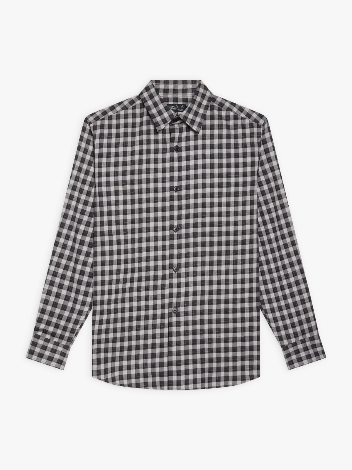 chemise Andy en coton à carreaux gris 