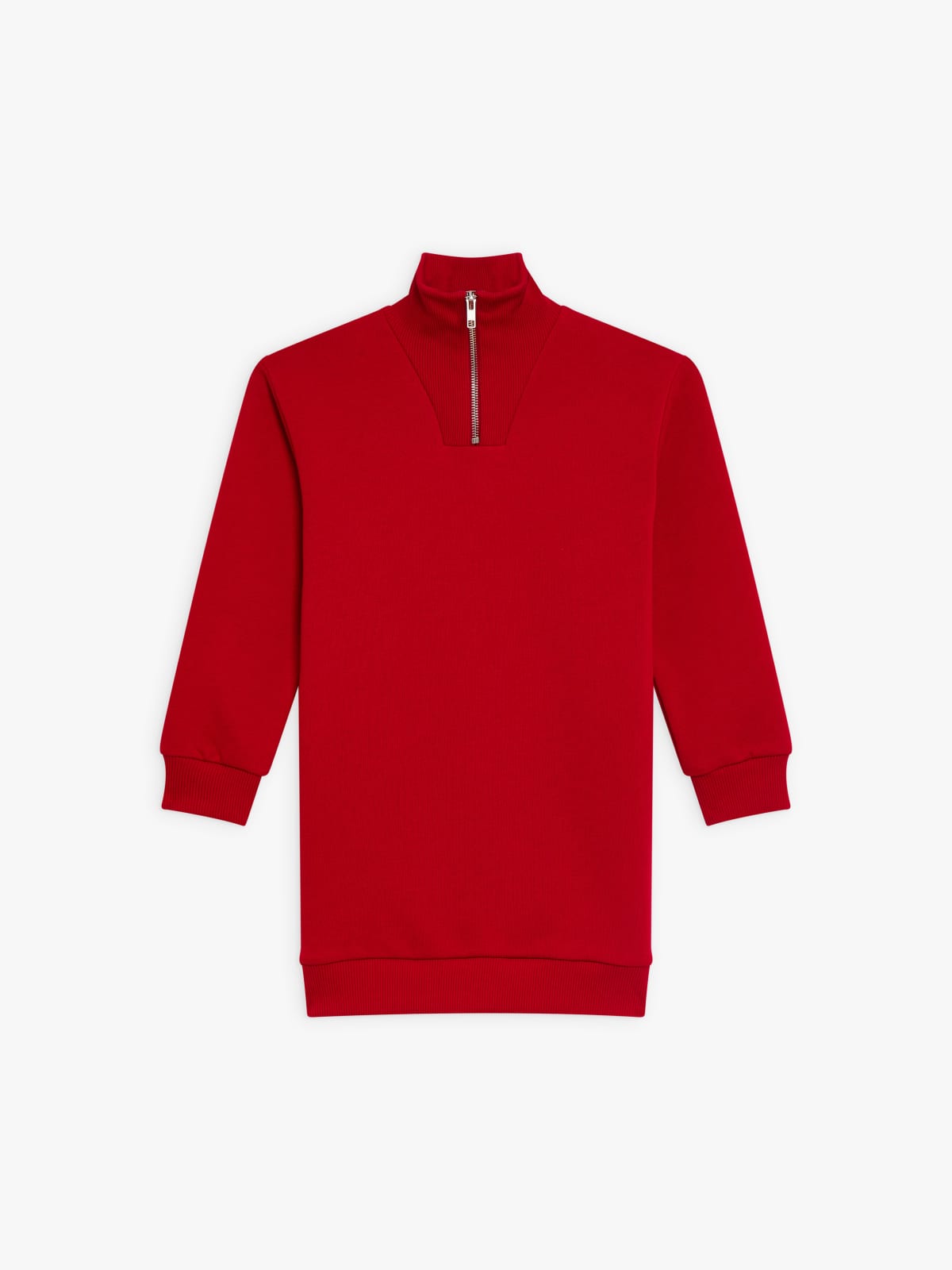 red Camionneur sweatshirt-dress in cotton fleece