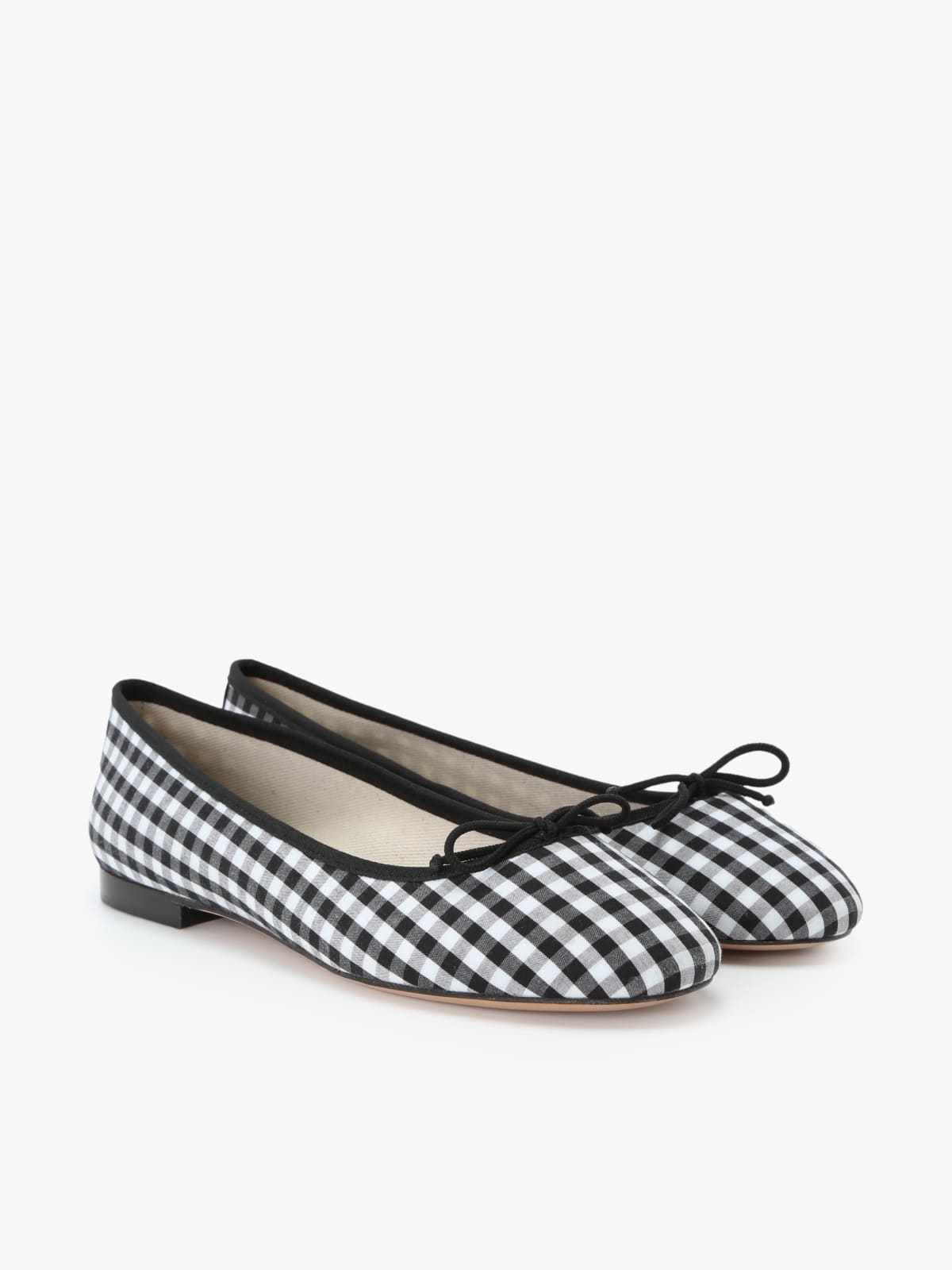 cotton gingham Bettina ballet flats