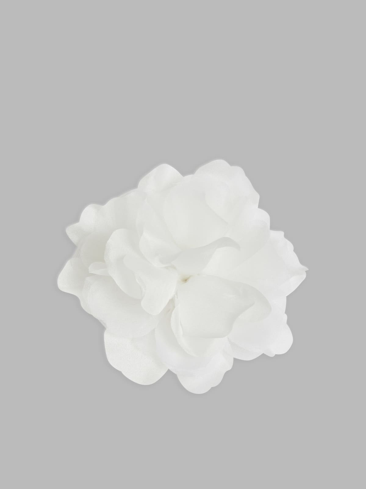 barrette Fleur Maeli en soie  blanc