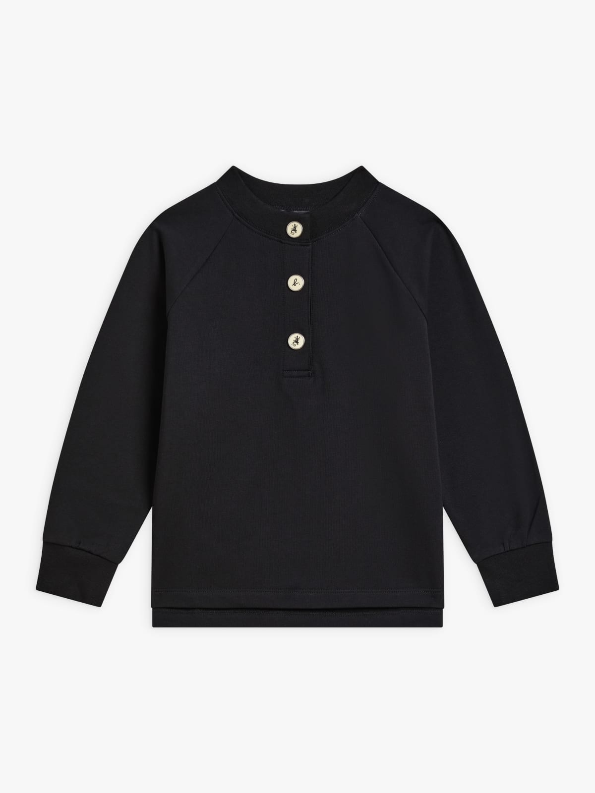 black  cotton fleece sweatshirt