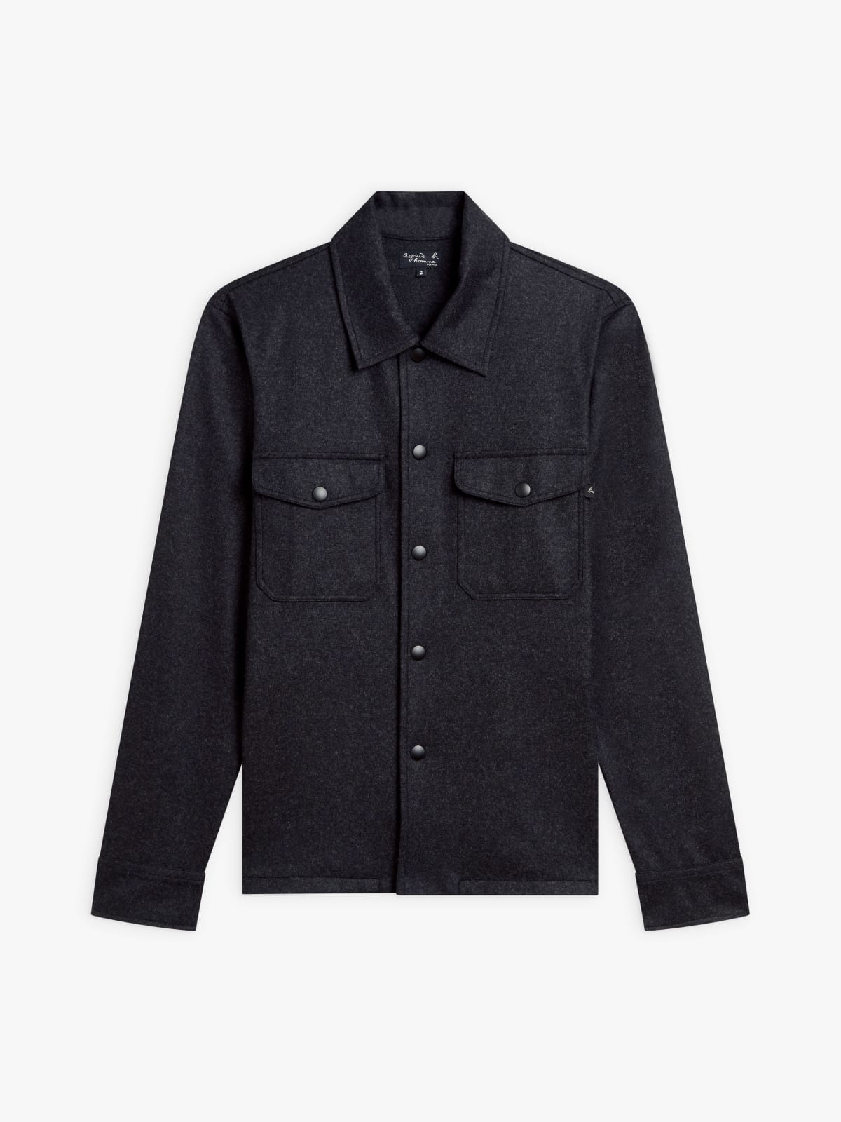 black wool jersey Chicago overshirt